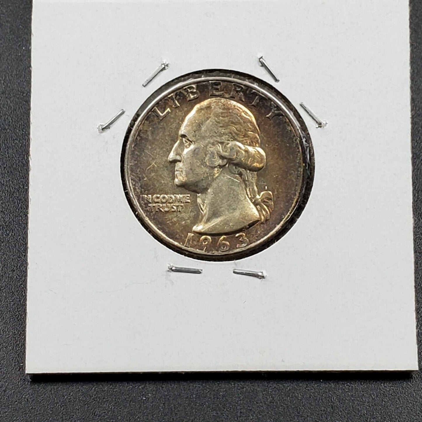 1963 P 25C Washington Quarter Silver Coin AU Circulated Neat Toning