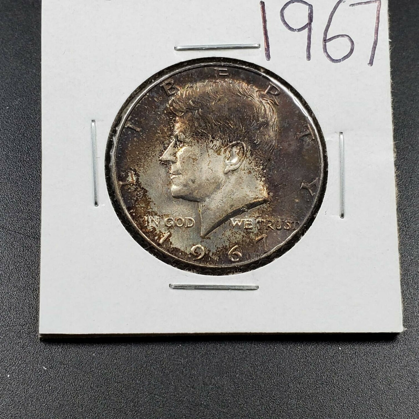 1967 P Kennedy 40% Silver Half Dollar Coin Choice BU Unc NiceToning Toner