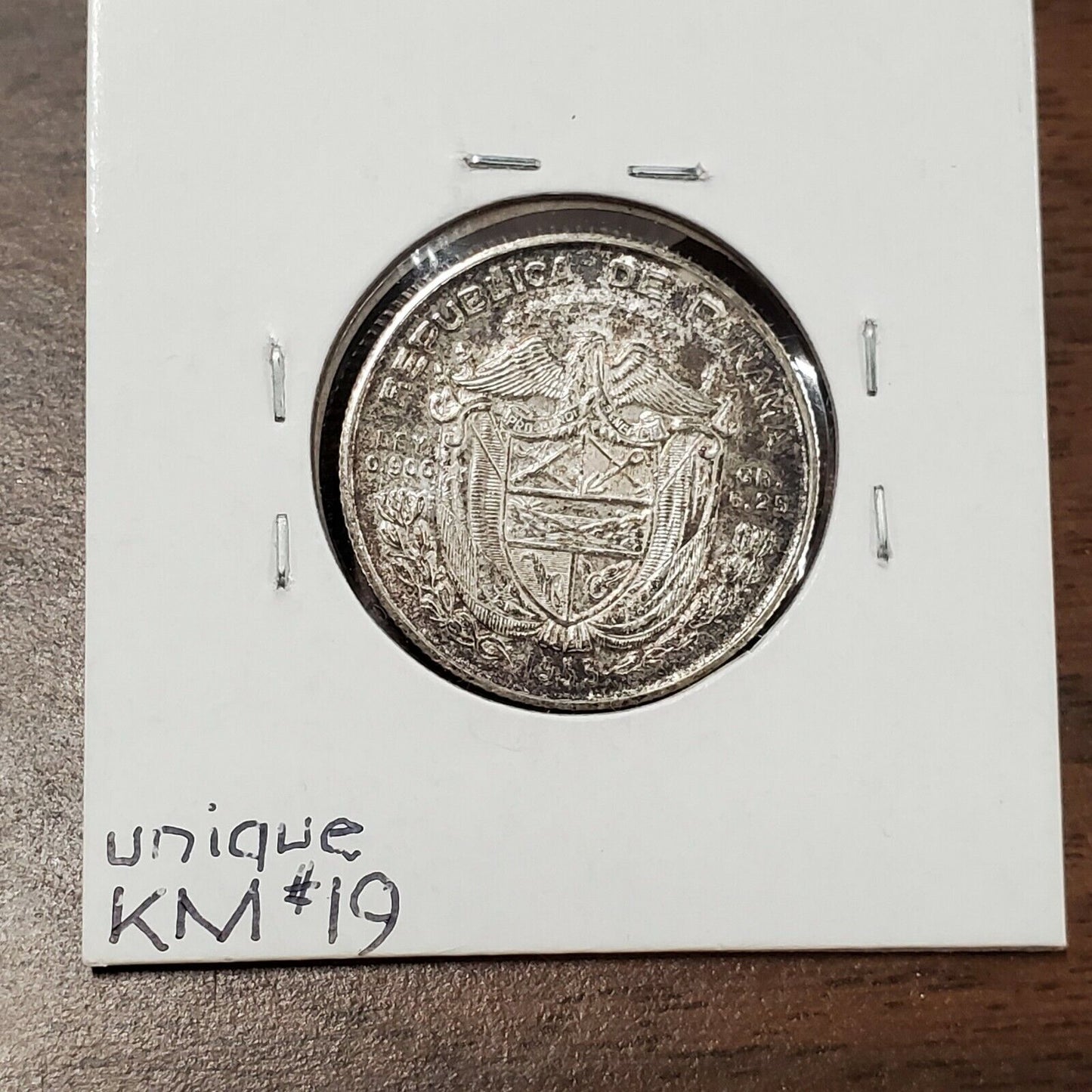 1953 Panama Silver UN CUARTO DE 1/4 Quarter Balboa Coin BU Uncirculated Toner