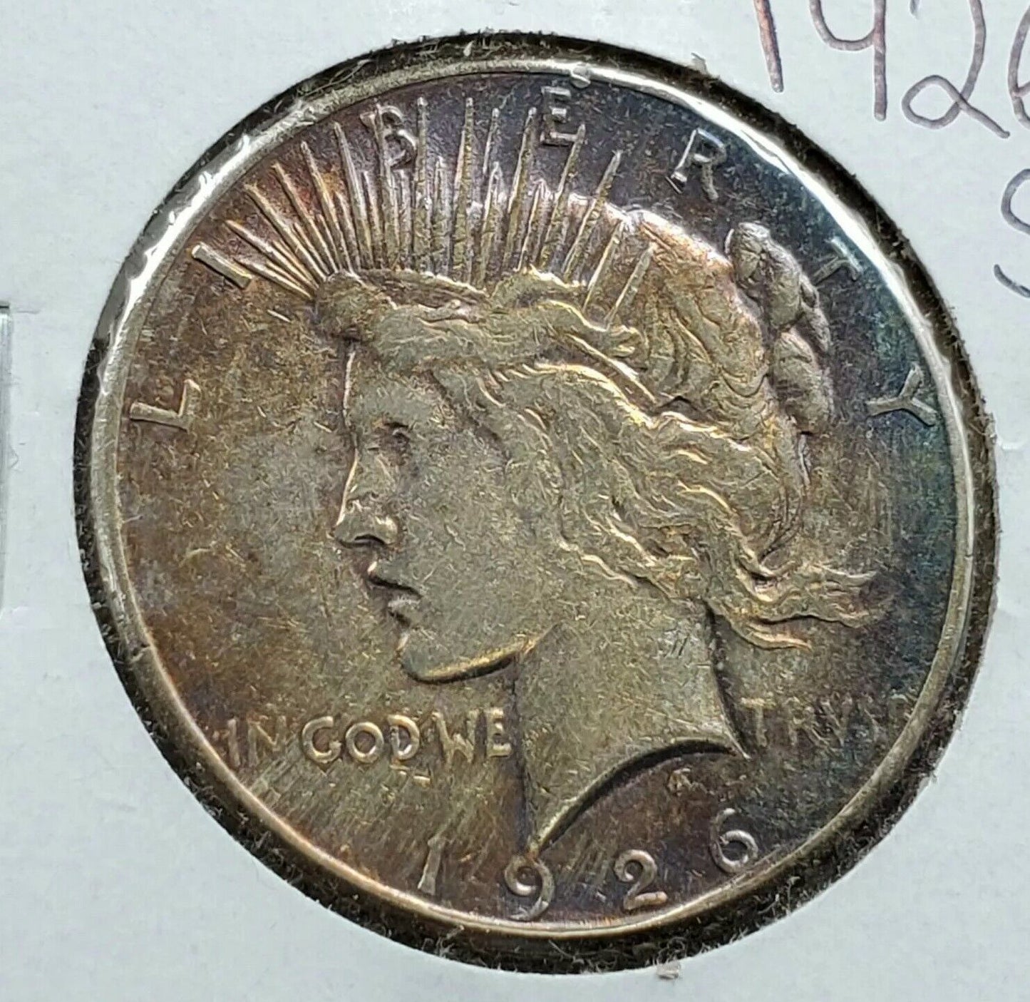 1926 S Peace 90% Silver Eagle Dollar Coin AU About UNC Circulated Neat Toning