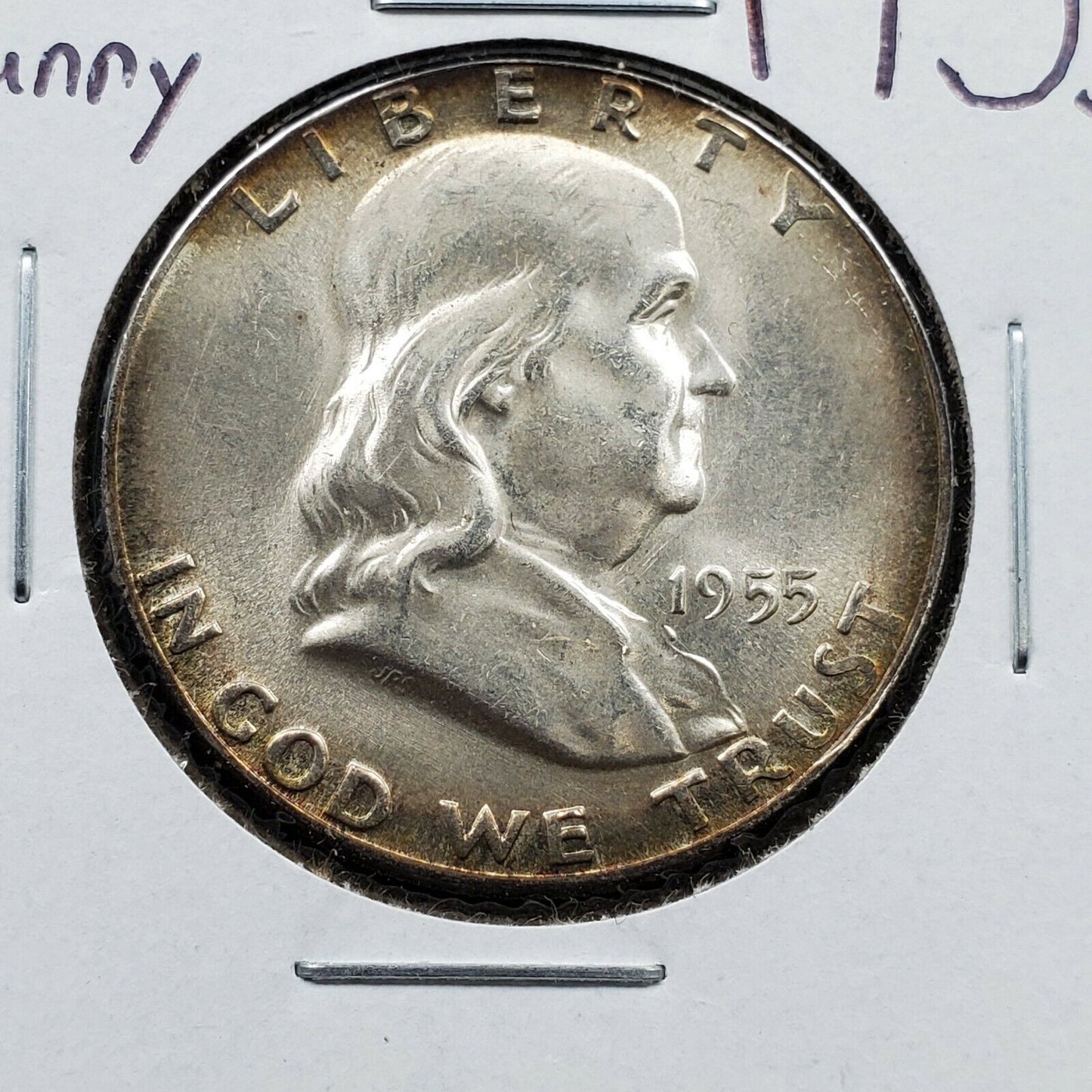 1955 P Franklin Half Dollar Choice BU Bugs Bunny Breen-5240 FS-401 Variety Toner