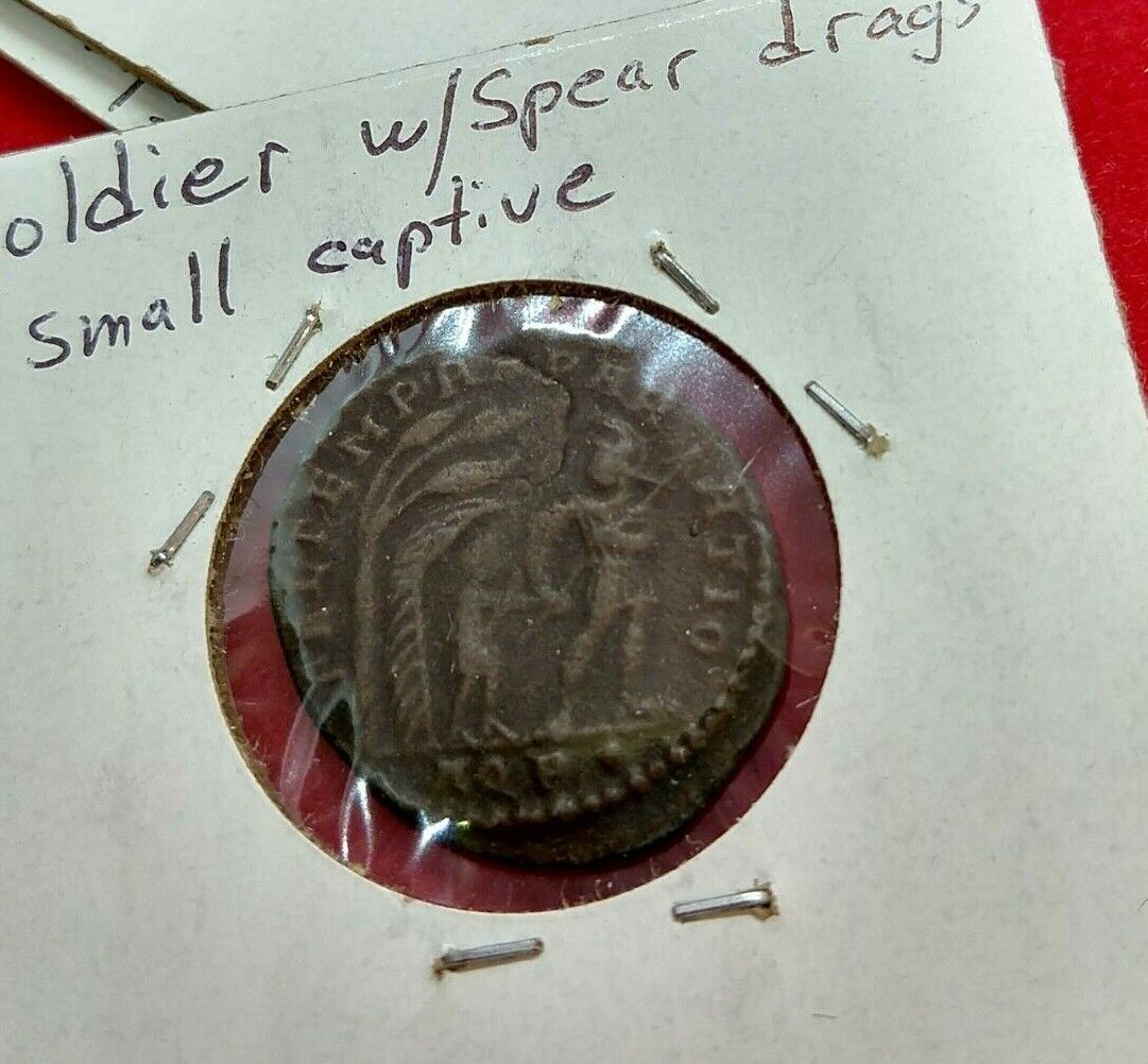 Ancient Roman 4th Century A.D. Constantine Bronze Centenionalis Coin Misaligned