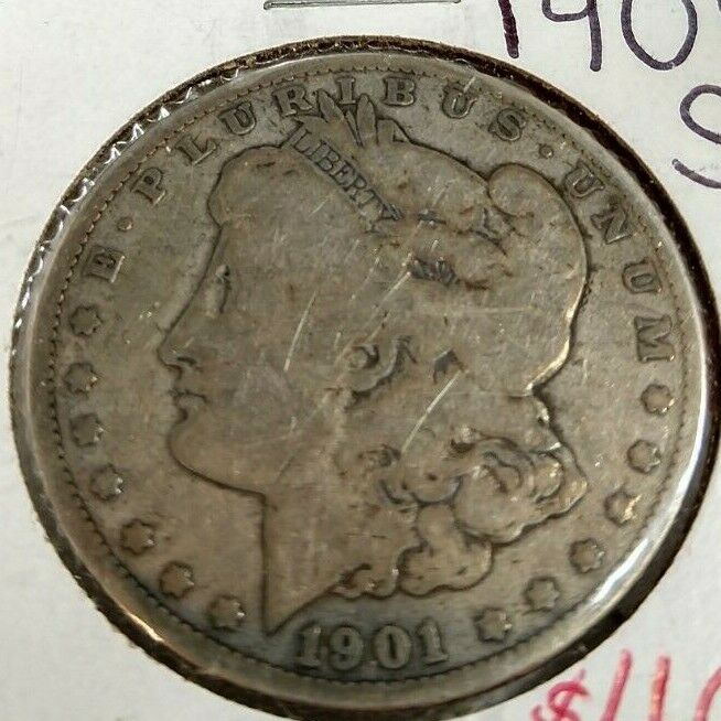 1901 S $1 Morgan Silver Dollar Coin G / VG Circulated Full Date