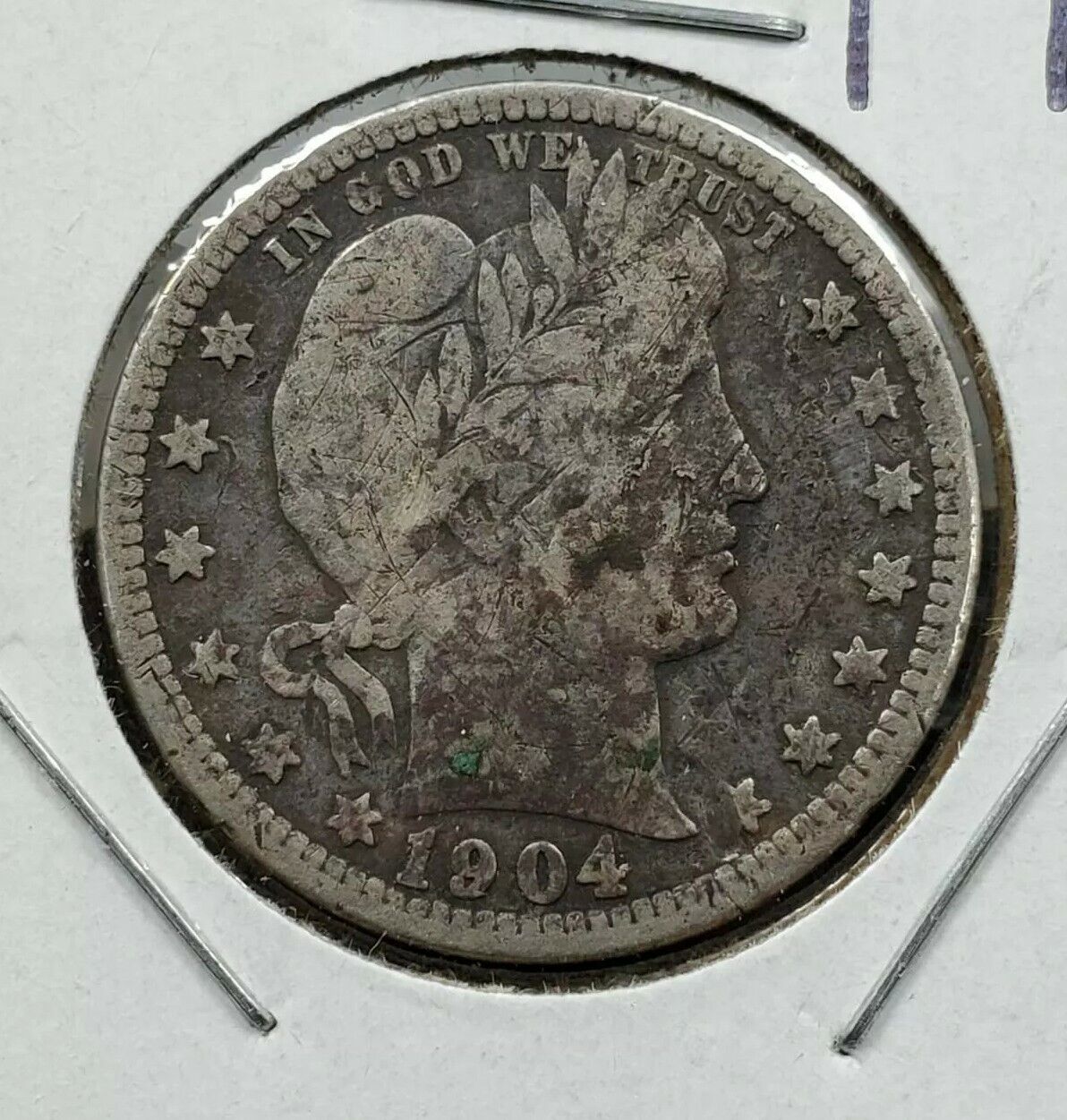 1904 O Barber Silver Quarter Coin FINE DETAILS Semi key Date