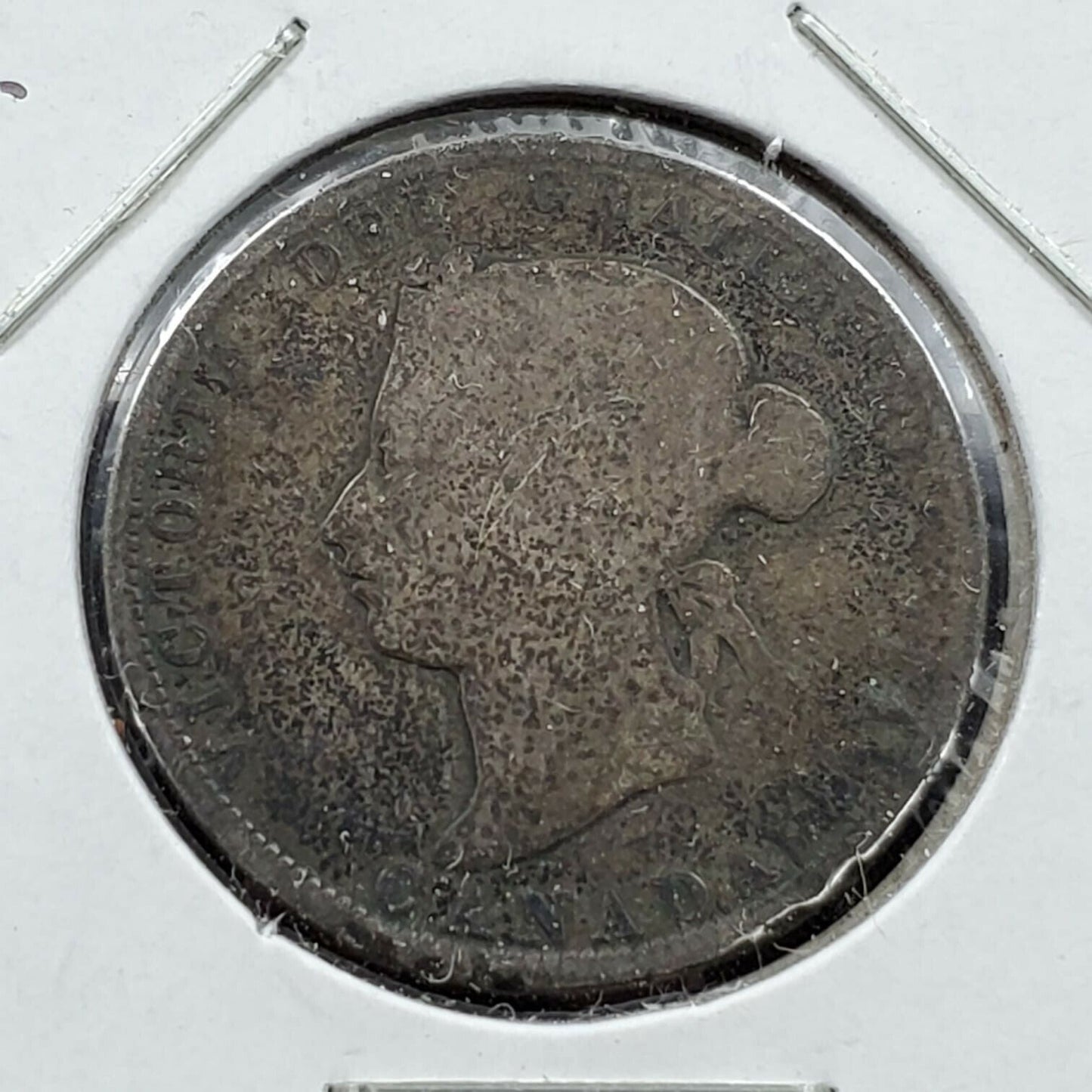1874 H 25c Canada 25 Cents Silver Quarter Coin Very Circulated