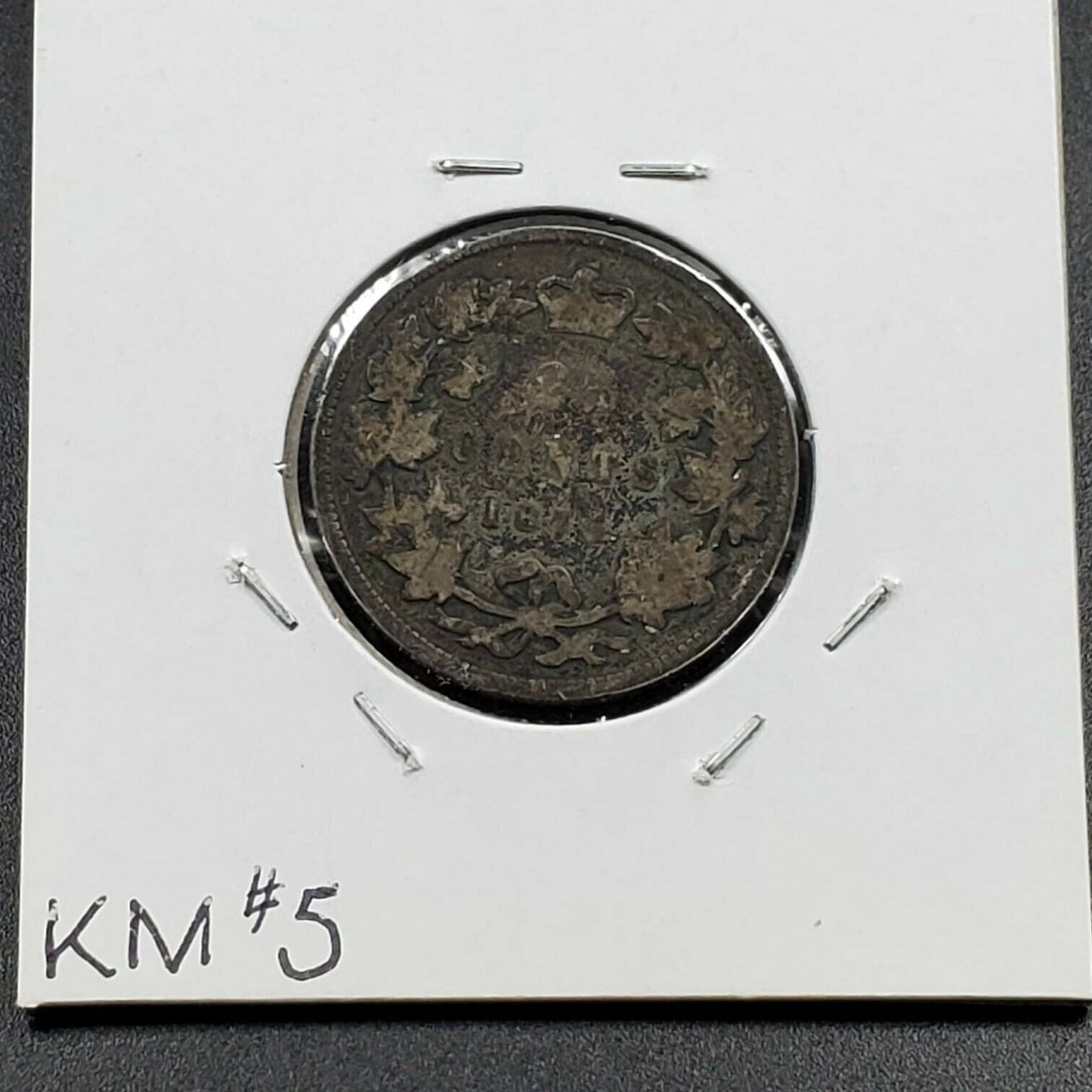 1874 H 25c Canada 25 Cents Silver Quarter Coin Very Circulated