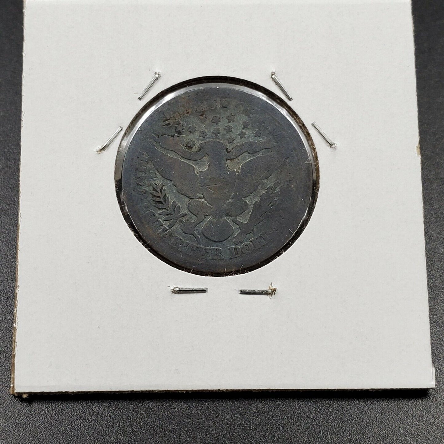 1899 P 25C Barber Silver Quarter Coin Very Circulated Neat Toning Toner