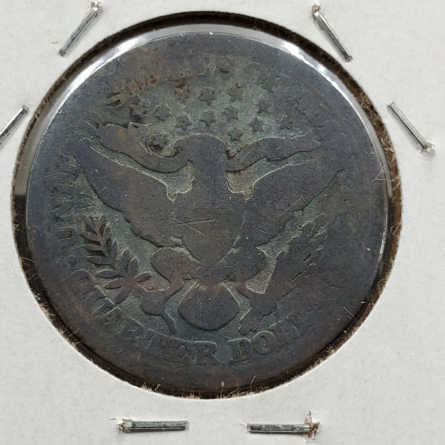 1899 P 25C Barber Silver Quarter Coin Very Circulated Neat Toning Toner