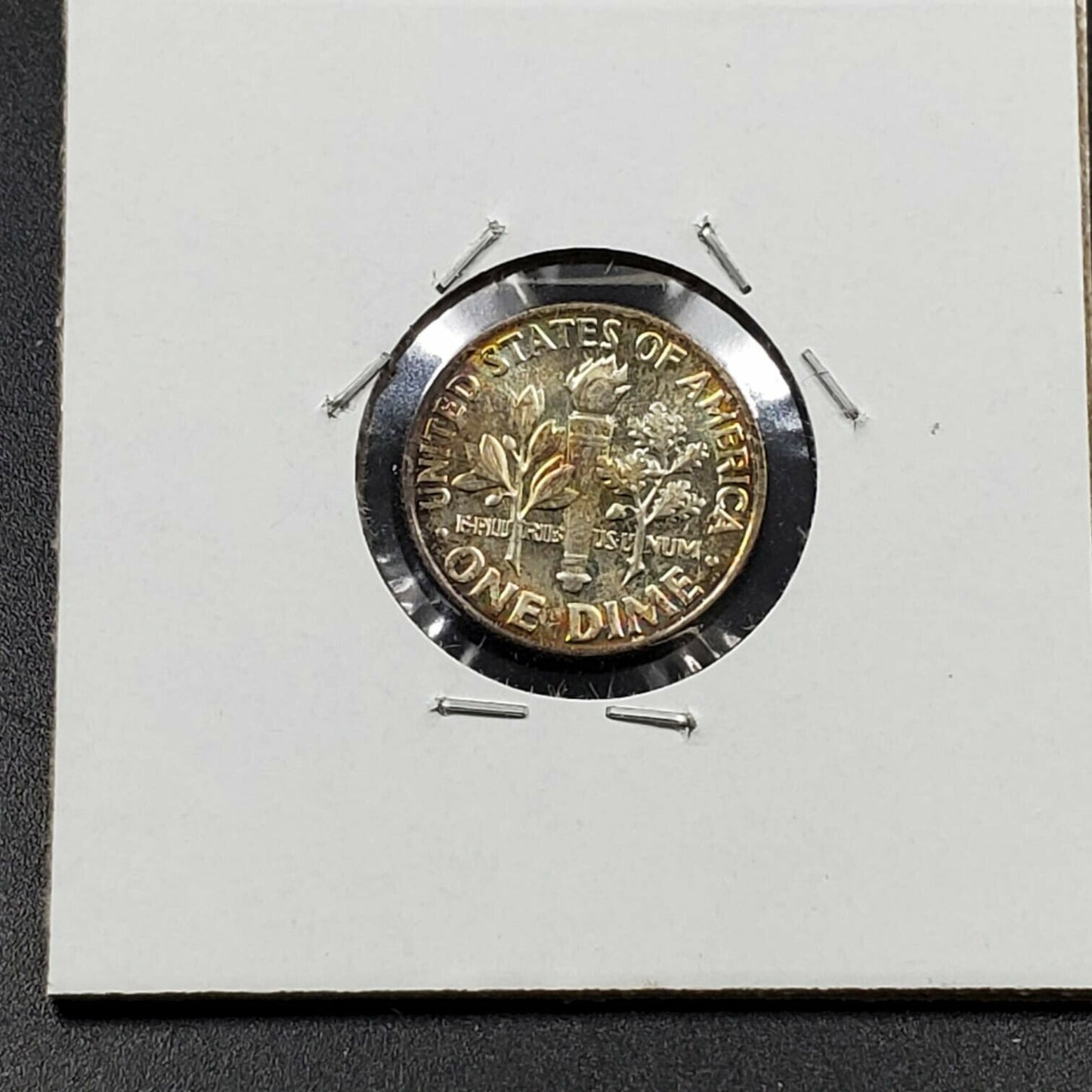 1964 P Roosevelt Silver Dime AU / UNC Uncirculated Very Nice Toning Toner OBV