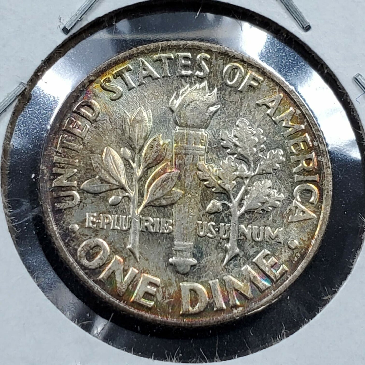 1964 P Roosevelt Silver Dime AU / UNC Uncirculated Very Nice Toning Toner OBV