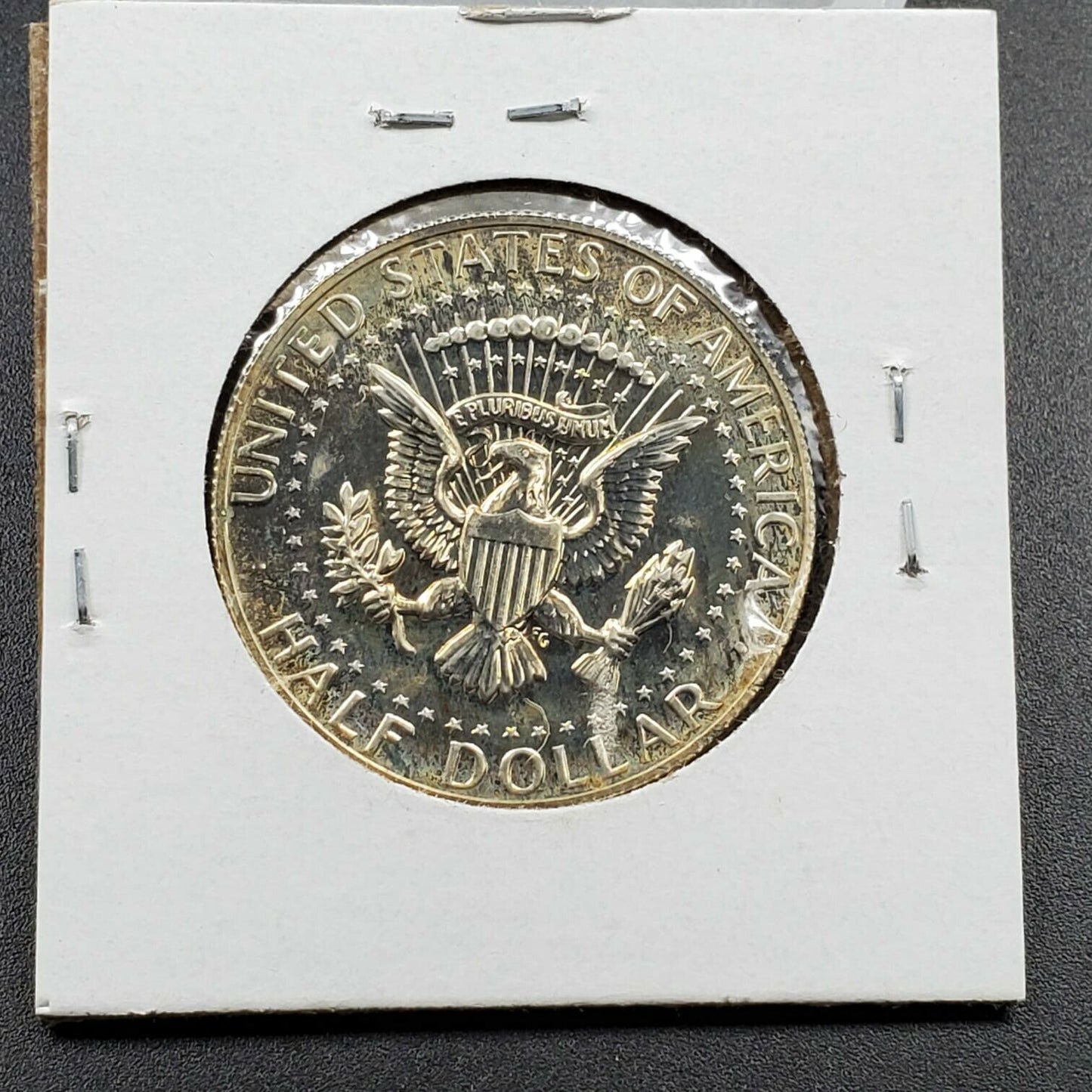 1968 s Kennedy 40% Silver Half Dollar Coin Choice Proof Light Blue Toning Toner