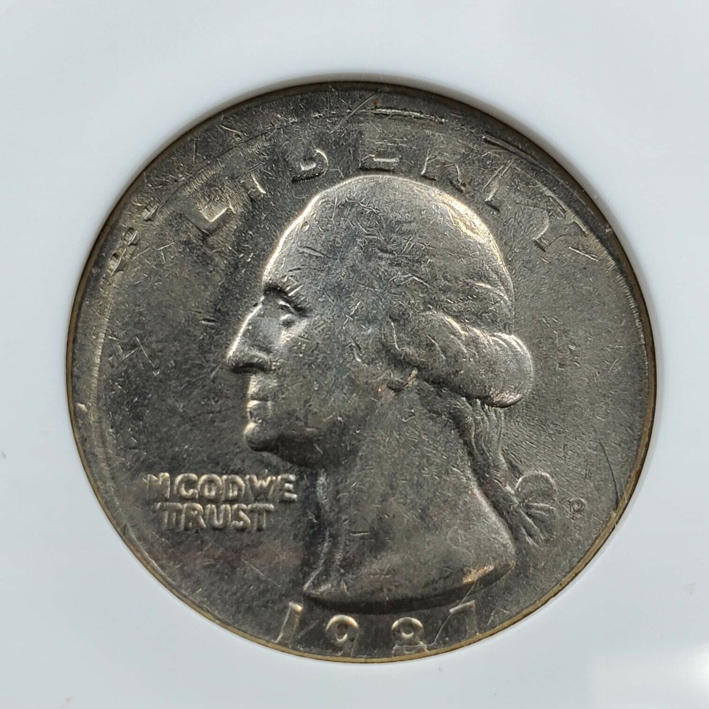 Off Center Error 1987 P Washington Quarter ANACS Circulated AU Details