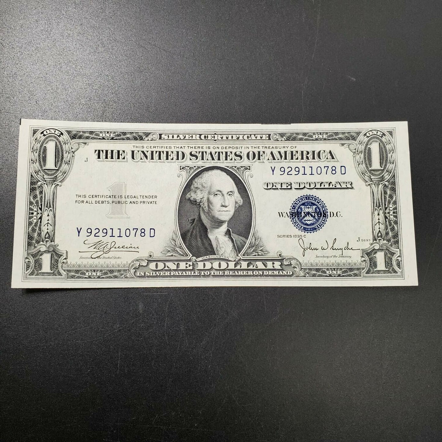1935 C $1 Silver Certificate J Block CHOICE UNC BLUE SEAL US CURRENCY BILL