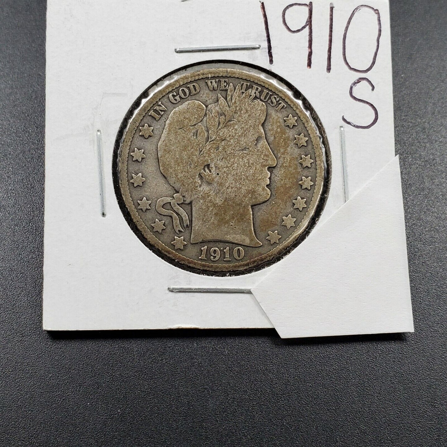 1910 S Barber Silver Half Dollar Coin Choice VG Very Good Nearly Fine Neat Toner