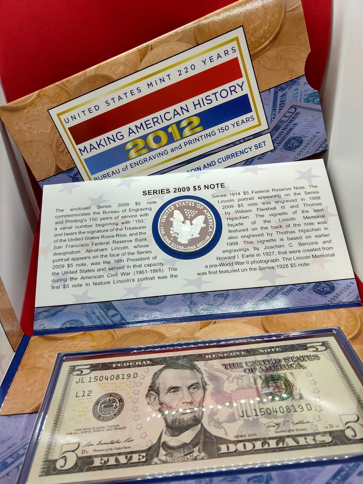 2012 Making American History Coin And Currency Set Opened OGP U.S. MINT UNC