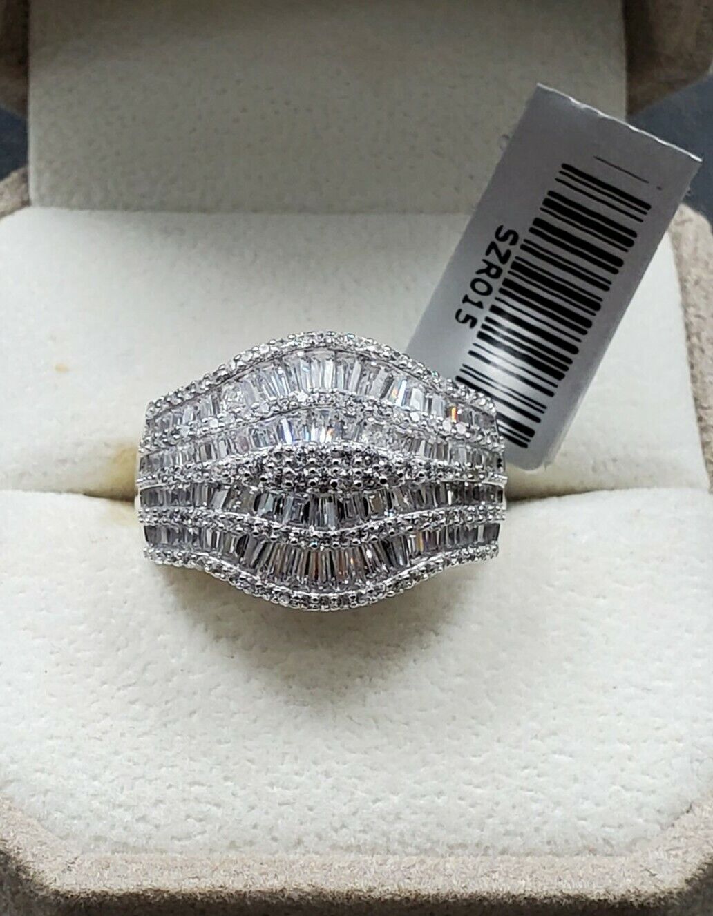 Womens 925 Sterling Silver Wedding Engagement Princess Cut Ring Faceted CC Maze