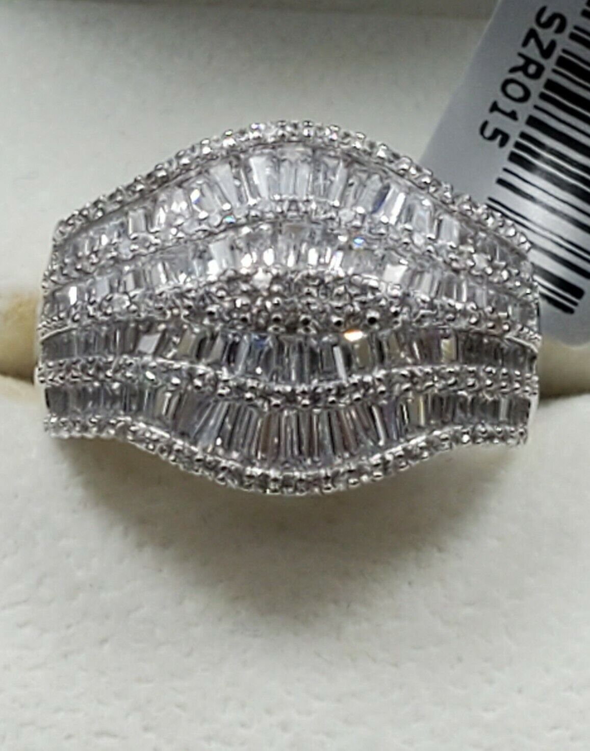 Womens 925 Sterling Silver Wedding Engagement Princess Cut Ring Faceted CC Maze