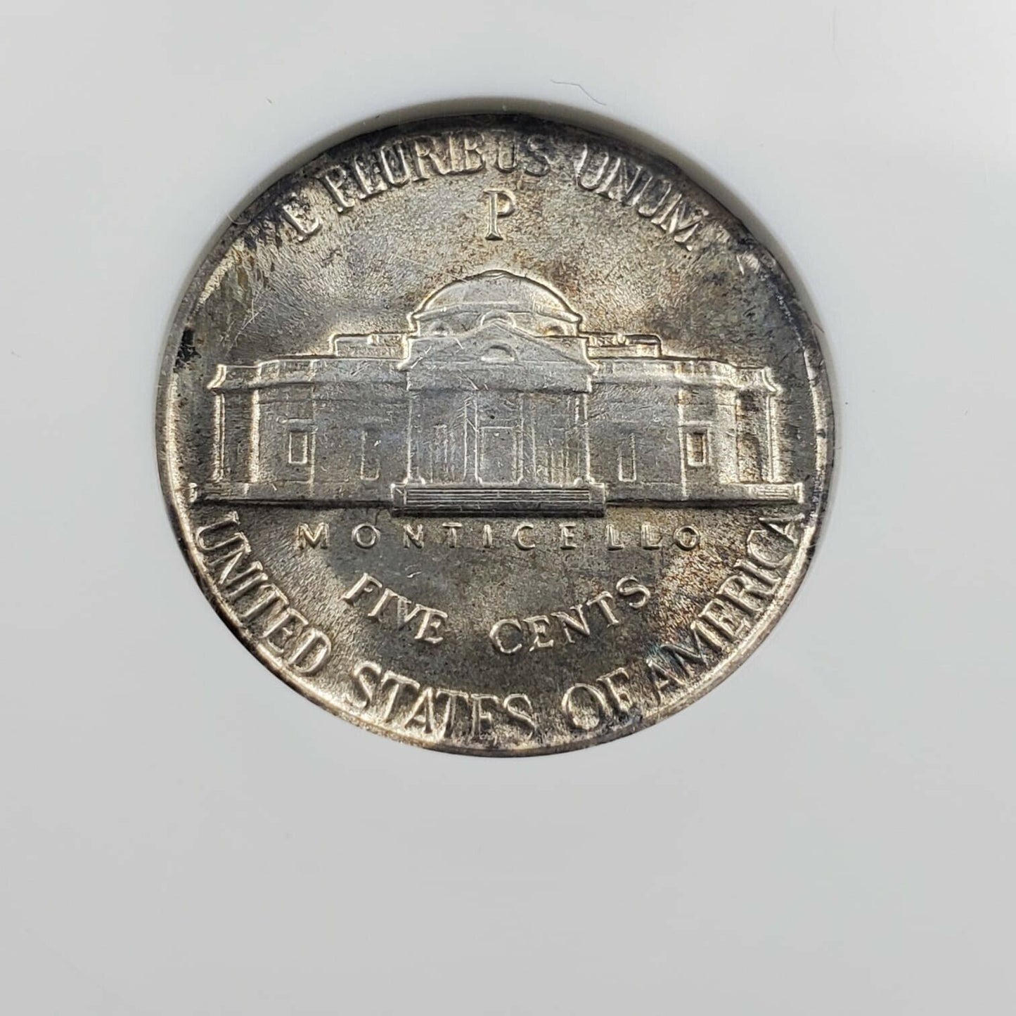 RIM CLIP ERROR 1944 P Jefferson Silver War Nickel Coin Variety ANACS MS64