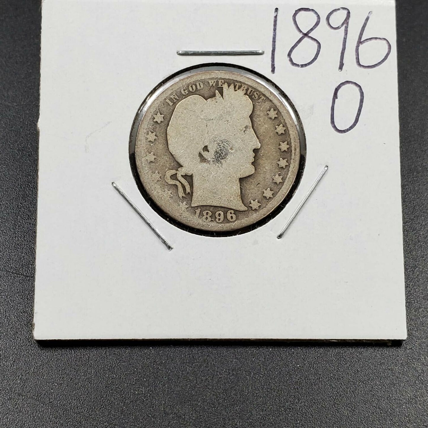 1896 O Barber Silver Quarter Coin Choice AG Full Date Semi Key Date