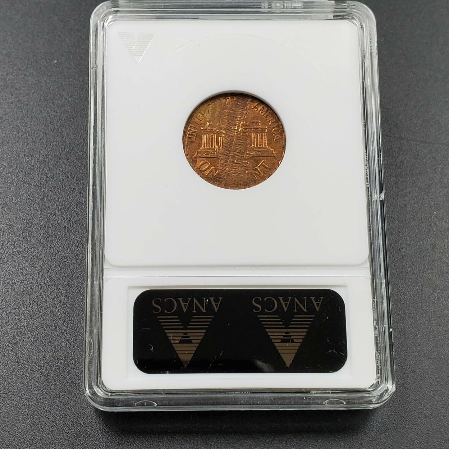 Large Split Before Strike Error 1961 D Lincoln Memorial Cent Coin ANACS UNC DETS