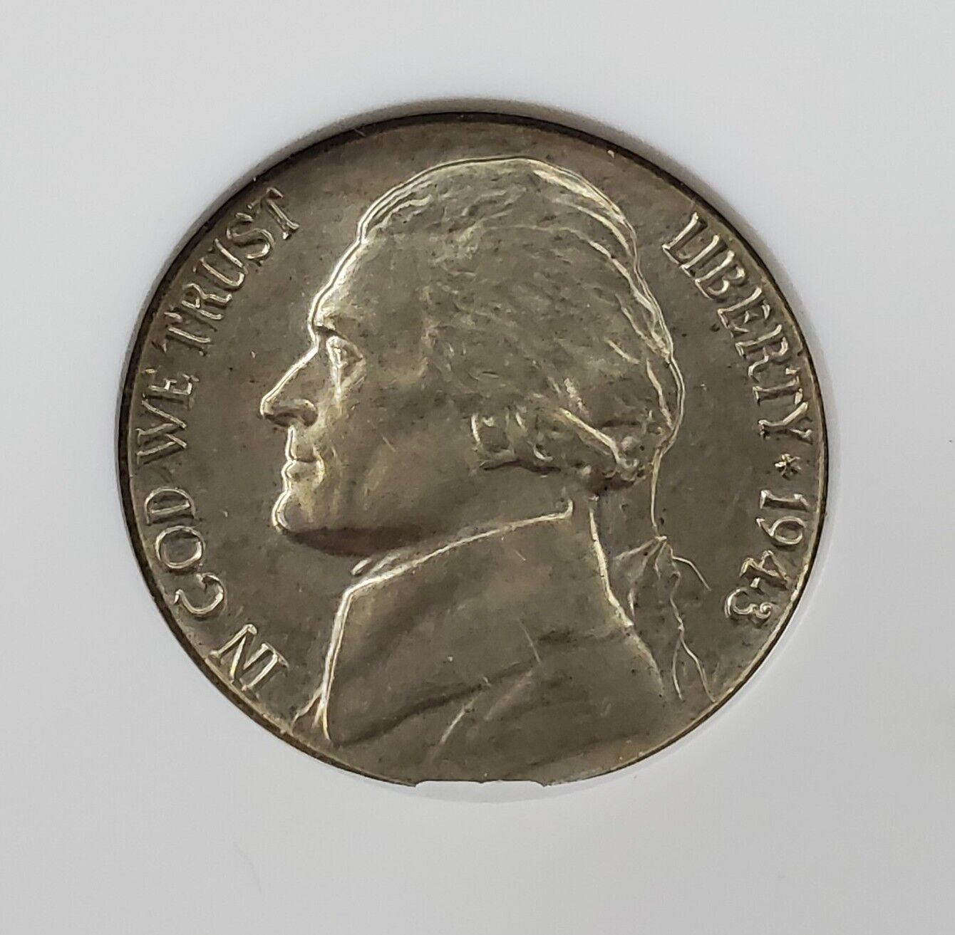 1943 D Jefferson WW2 War Nickel Coin 6 FS Full Steps ANACS MS63 BU UNC