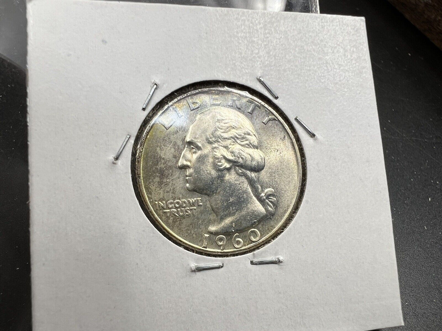 1960 D Washington Silver Quarter Coin UNC Some Toning