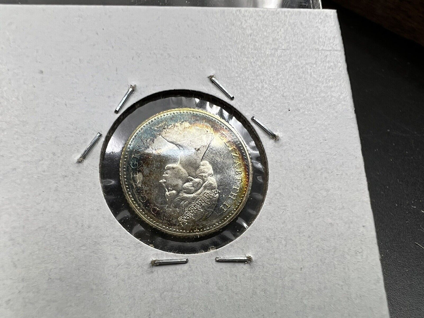 1967 10c Canada Proof Like Dime 80% Silv Coin PQ Halo Rainbow Toning Toner CH BU