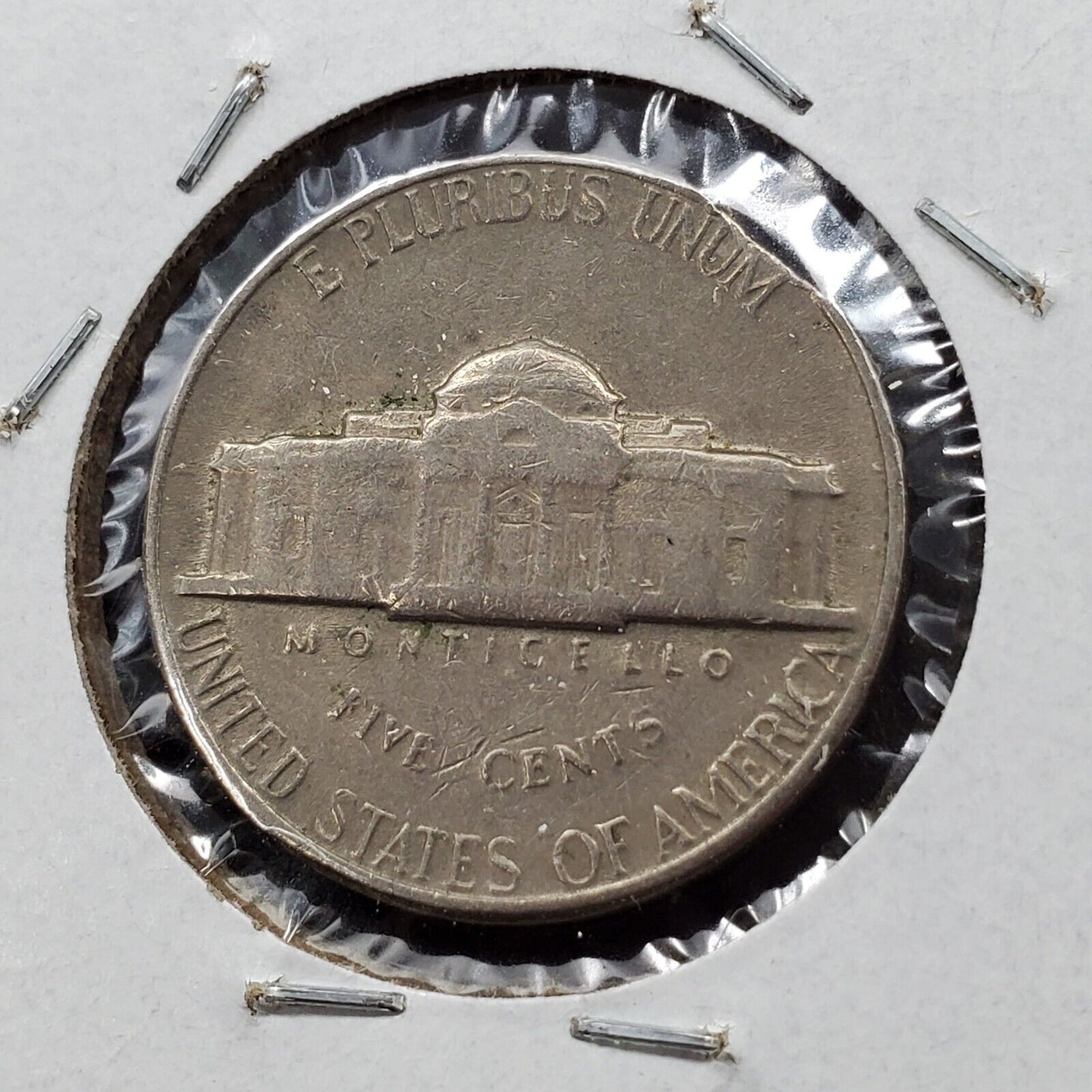 1969 S Jefferson Nickel 5c Clipped Planchet Error Coin Clip Circ