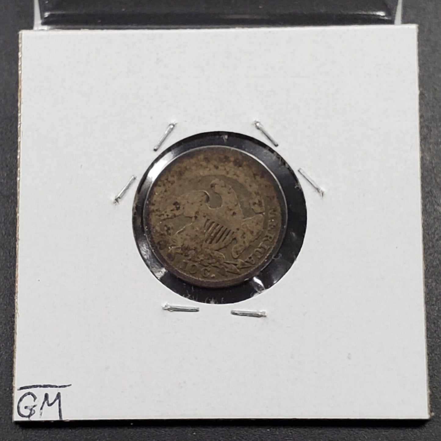 1833 Capped Bust Head Dime Coin VG Very Good Circ Toned