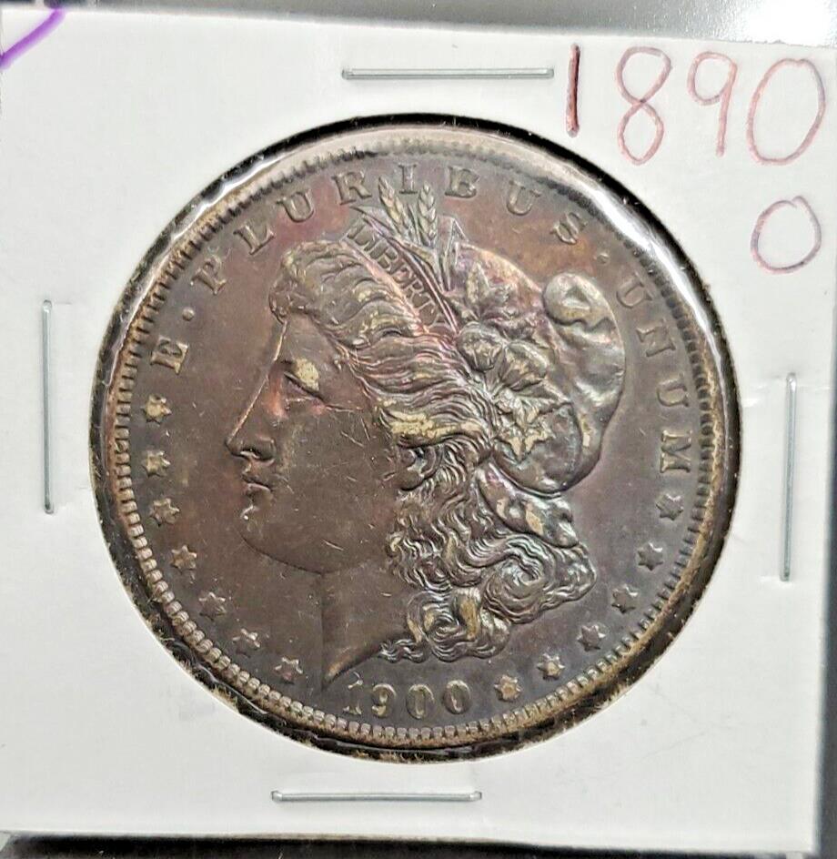 1890 O Morgan Silver Eagle Dollar Coin XF EF Extra Fine Circ Neat Toning Toner