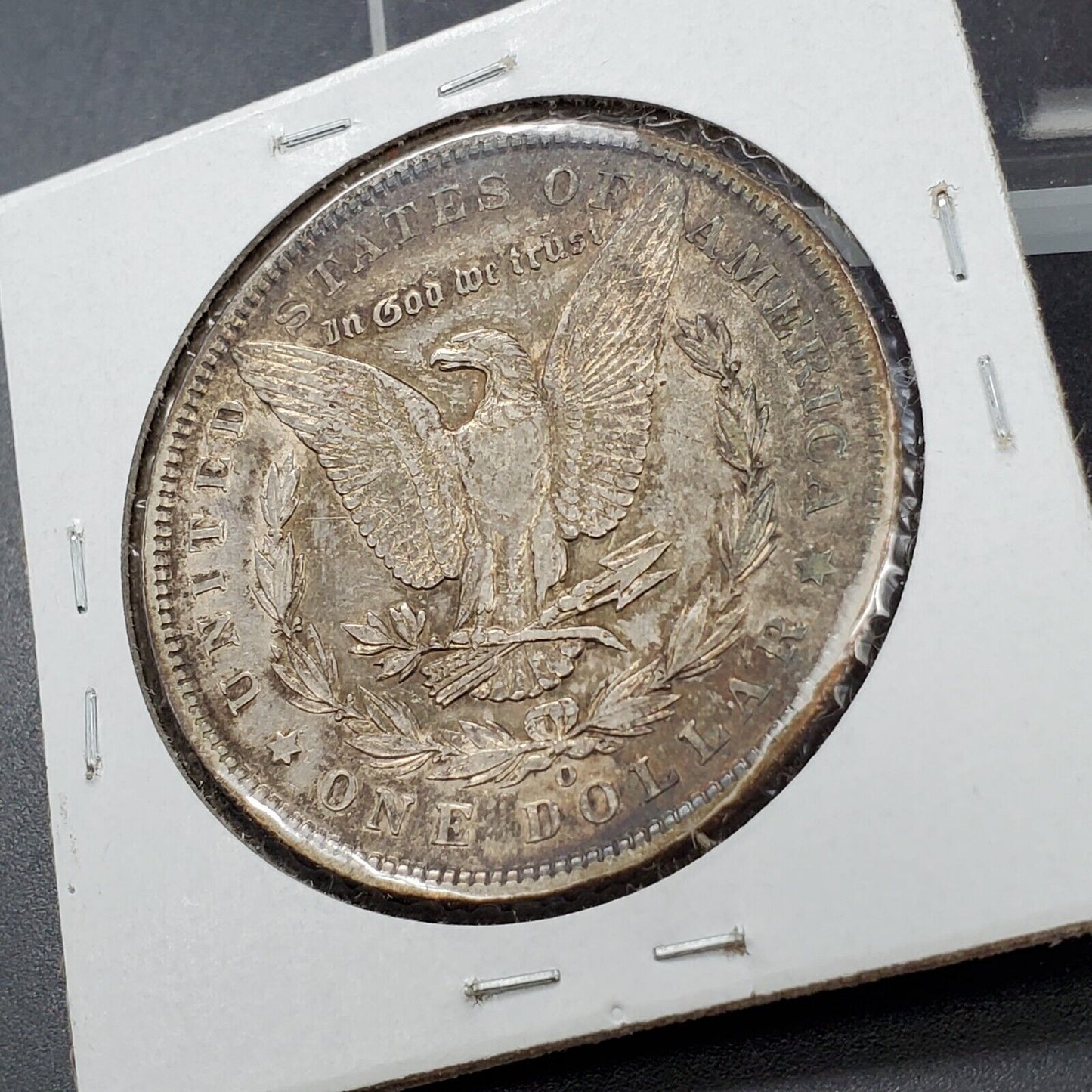 1890 O Morgan Silver Eagle Dollar Coin XF EF Extra Fine Circ Neat Toning Toner