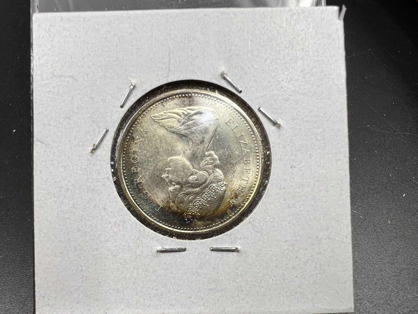 1967 Canada 25c Twenty Five Cents Coin BU UNC Neat Toning Toner