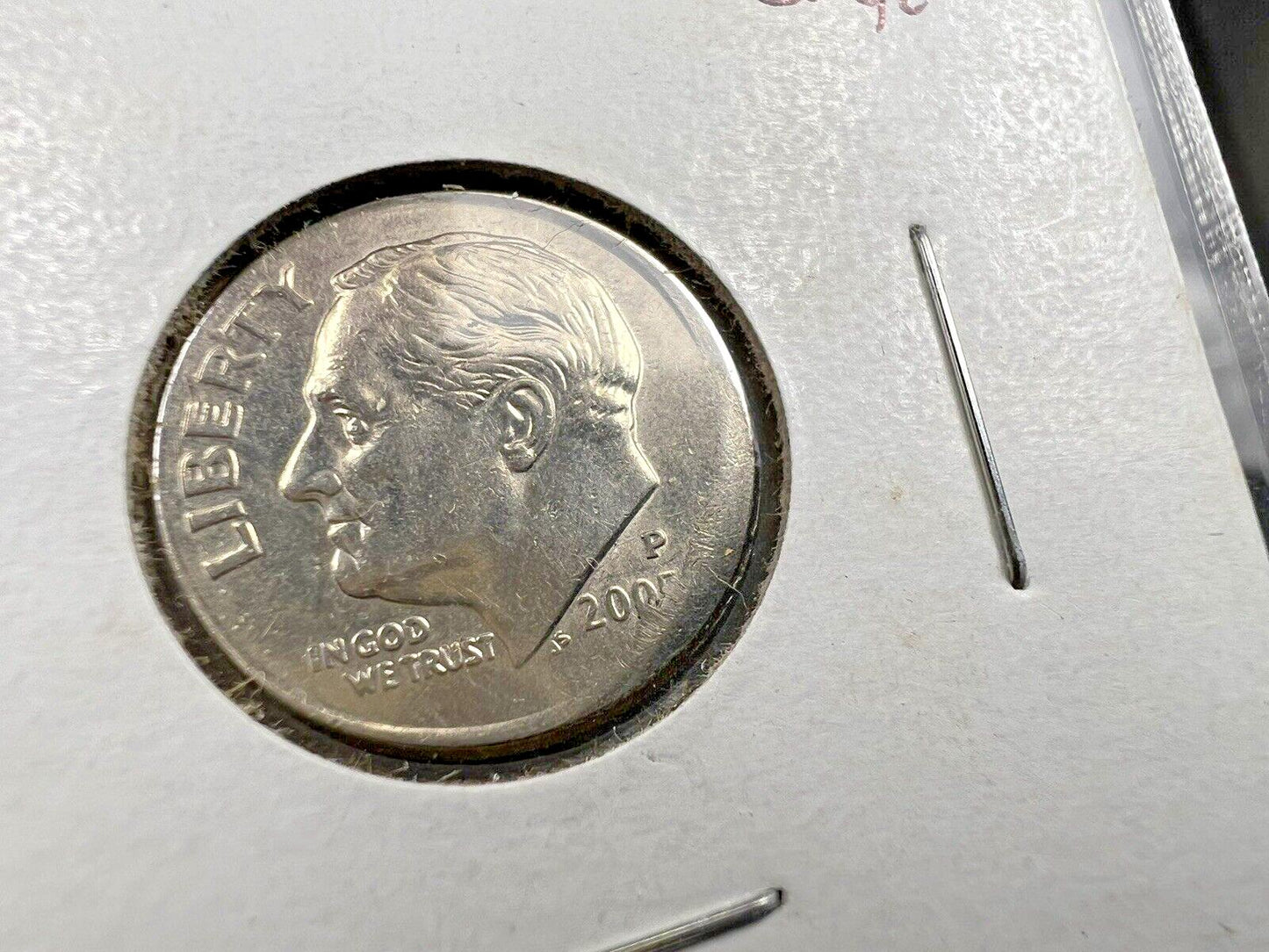 2005 P 10c Roosevelt Clad Dime Slight Off Center Broadstrike Error Coin Circ