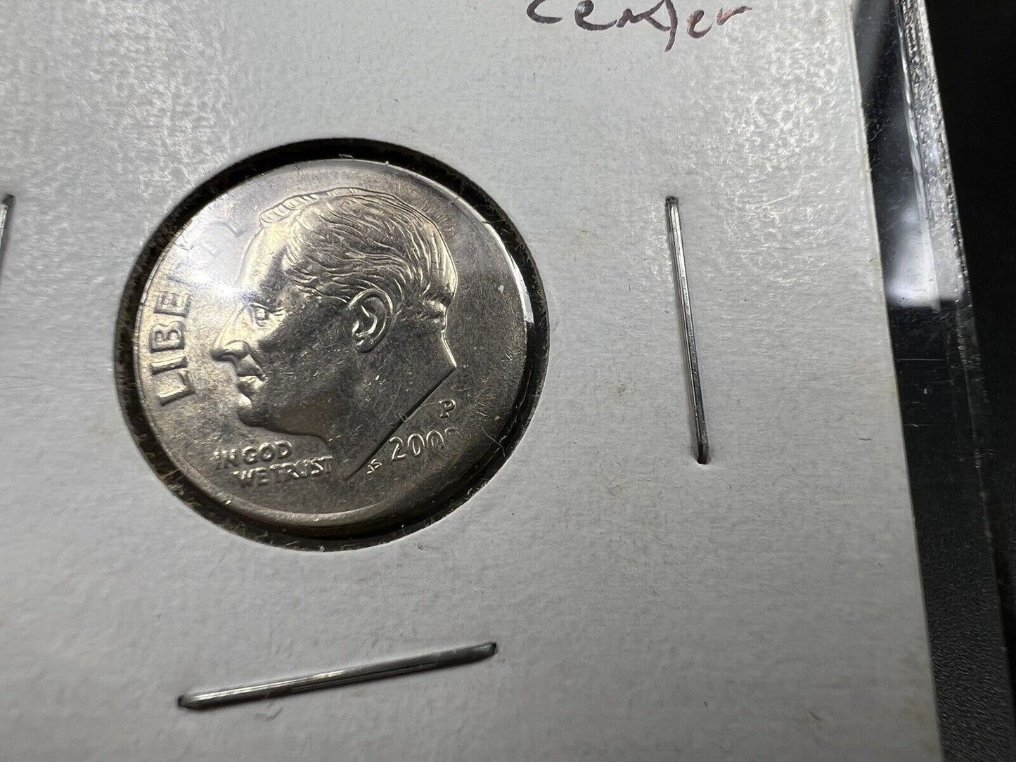 2005 P 10c Roosevelt Clad Dime Slight Off Center Broadstrike Error Coin Circ