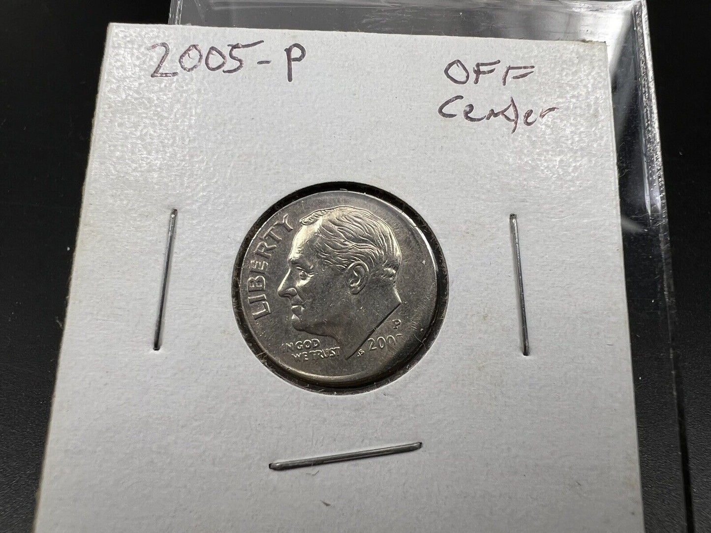 2005 P 10c Roosevelt Clad Dime Slight Off Center Broadstrike Error Coin Circ