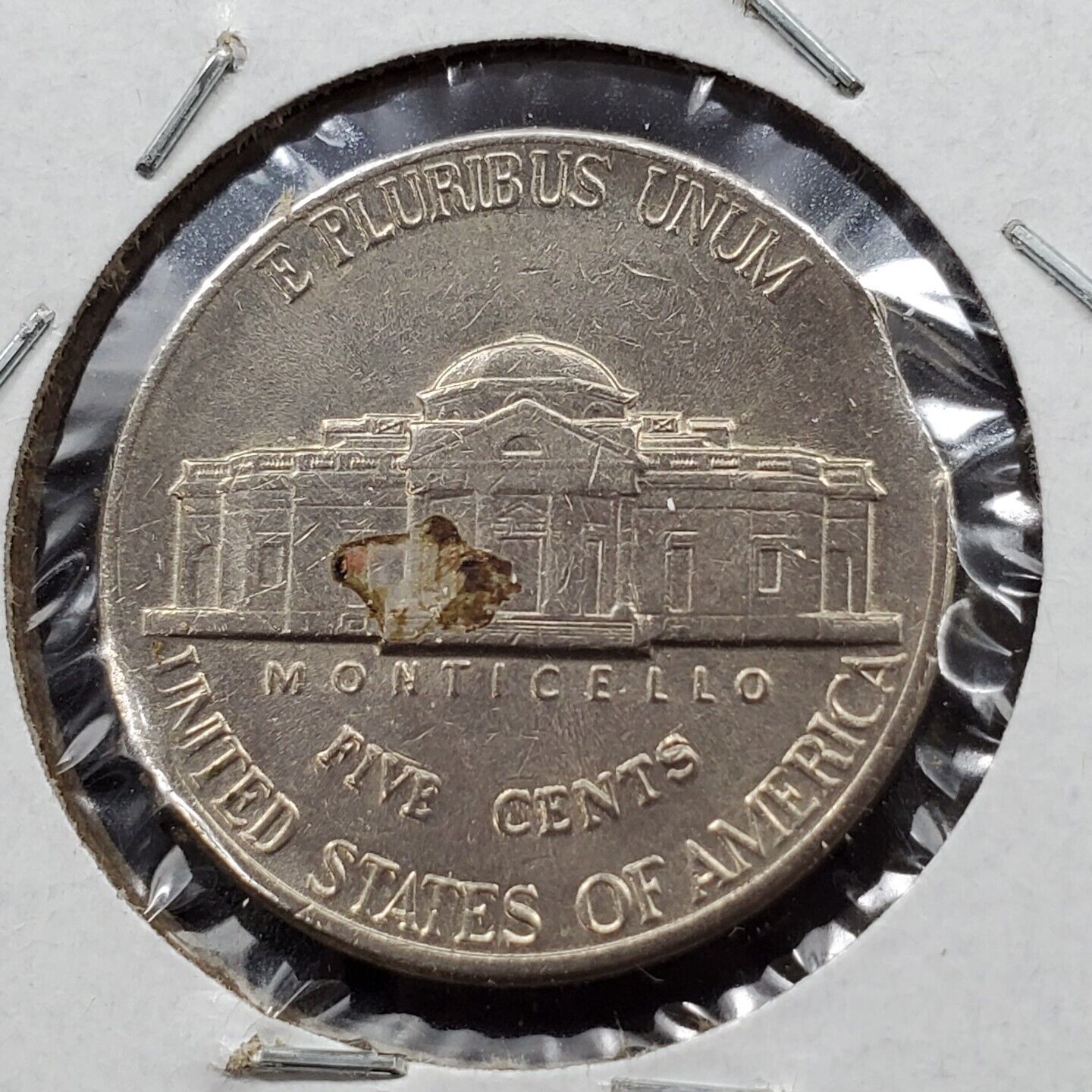 1997 D Jefferson Nickel 5c Clip Clipped Planchet Error coin XF EF Extra Fine