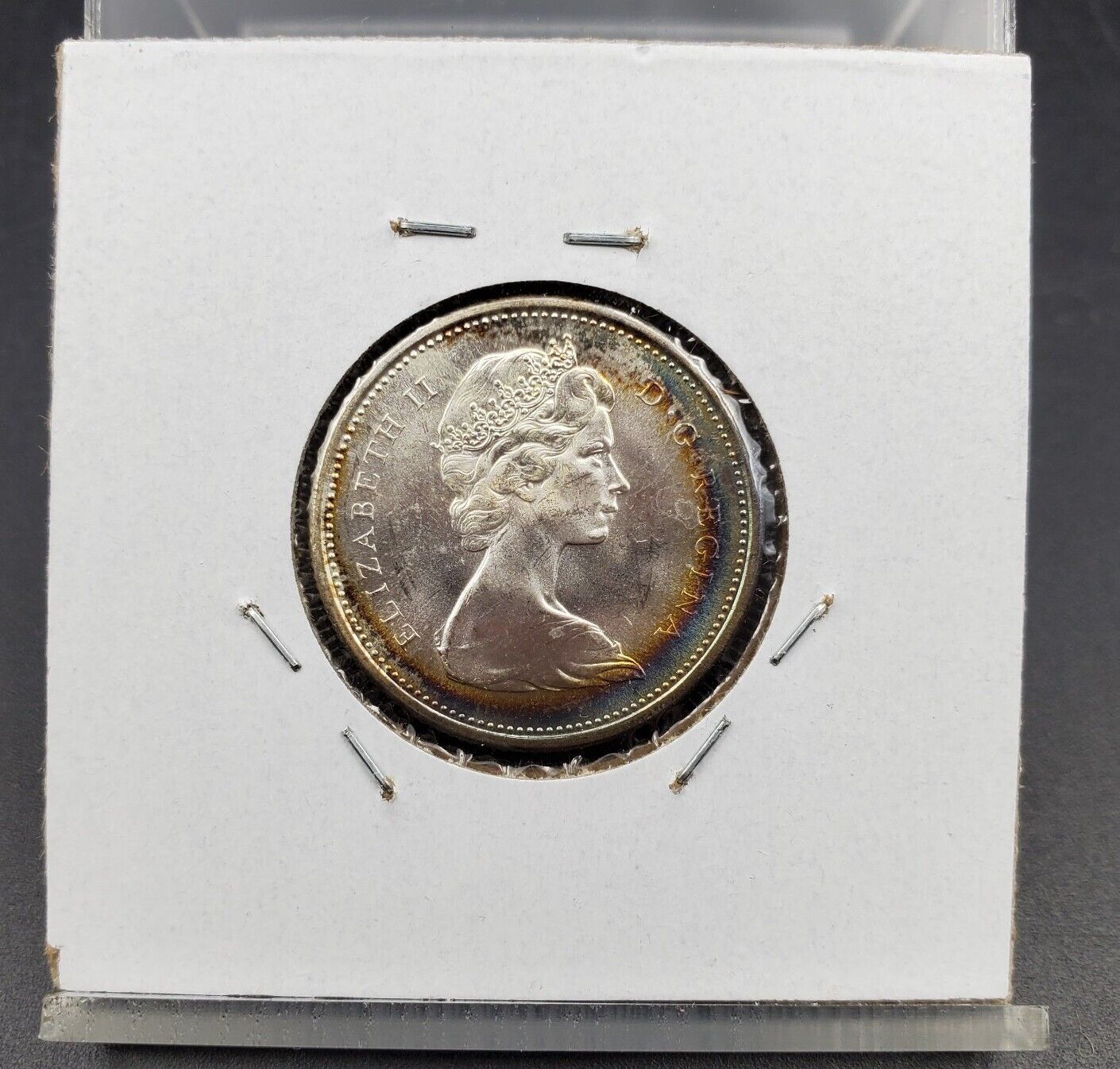 1967 Canada 25c Twenty Five Cents Coin GEM BU UNC PQ * Halo Toning Toner #B