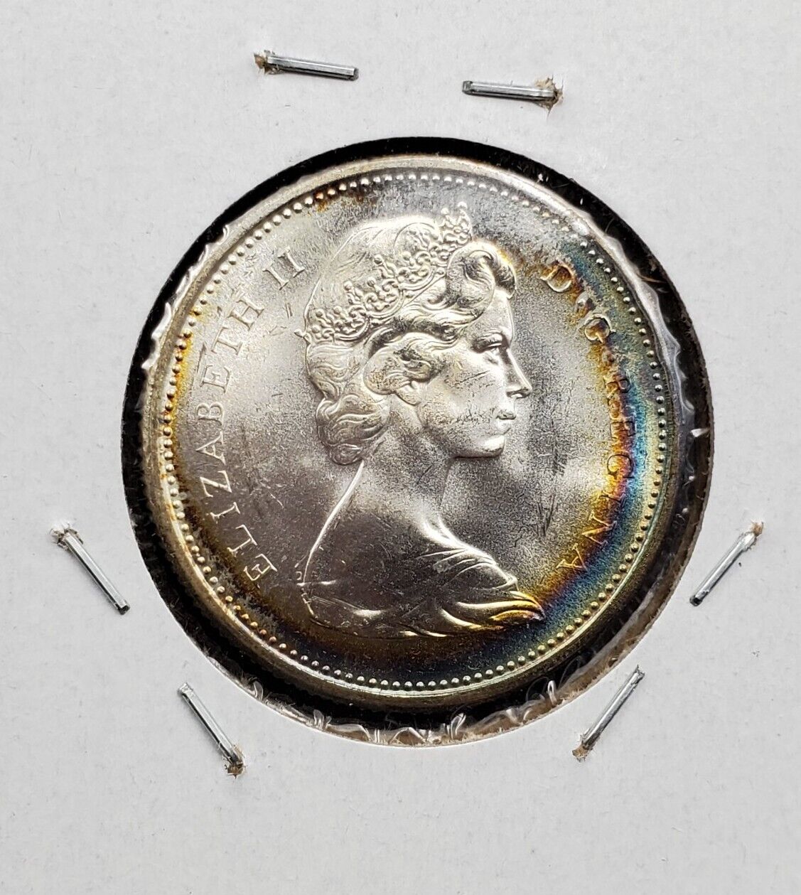 1967 Canada 25c Twenty Five Cents Coin GEM BU UNC PQ * Halo Toning Toner #B