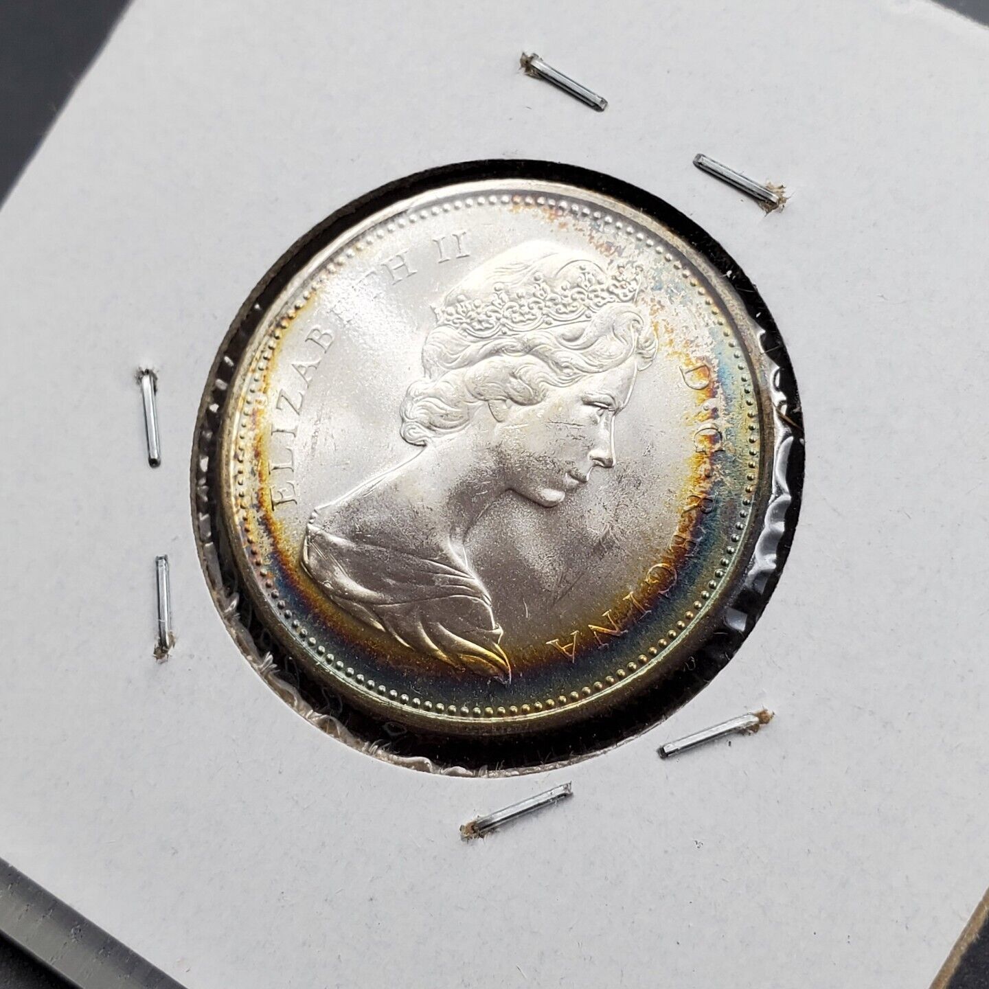 1967 Canada 25c Twenty Five Cents Coin GEM BU UNC PQ * Halo Toning Toner #B