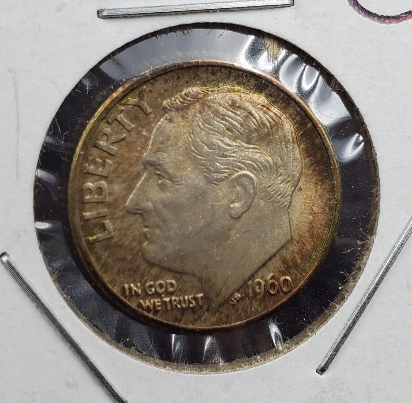 1960 D Roosevelt Silver Dime Coin Choice AU Neat Toning PQ Toner