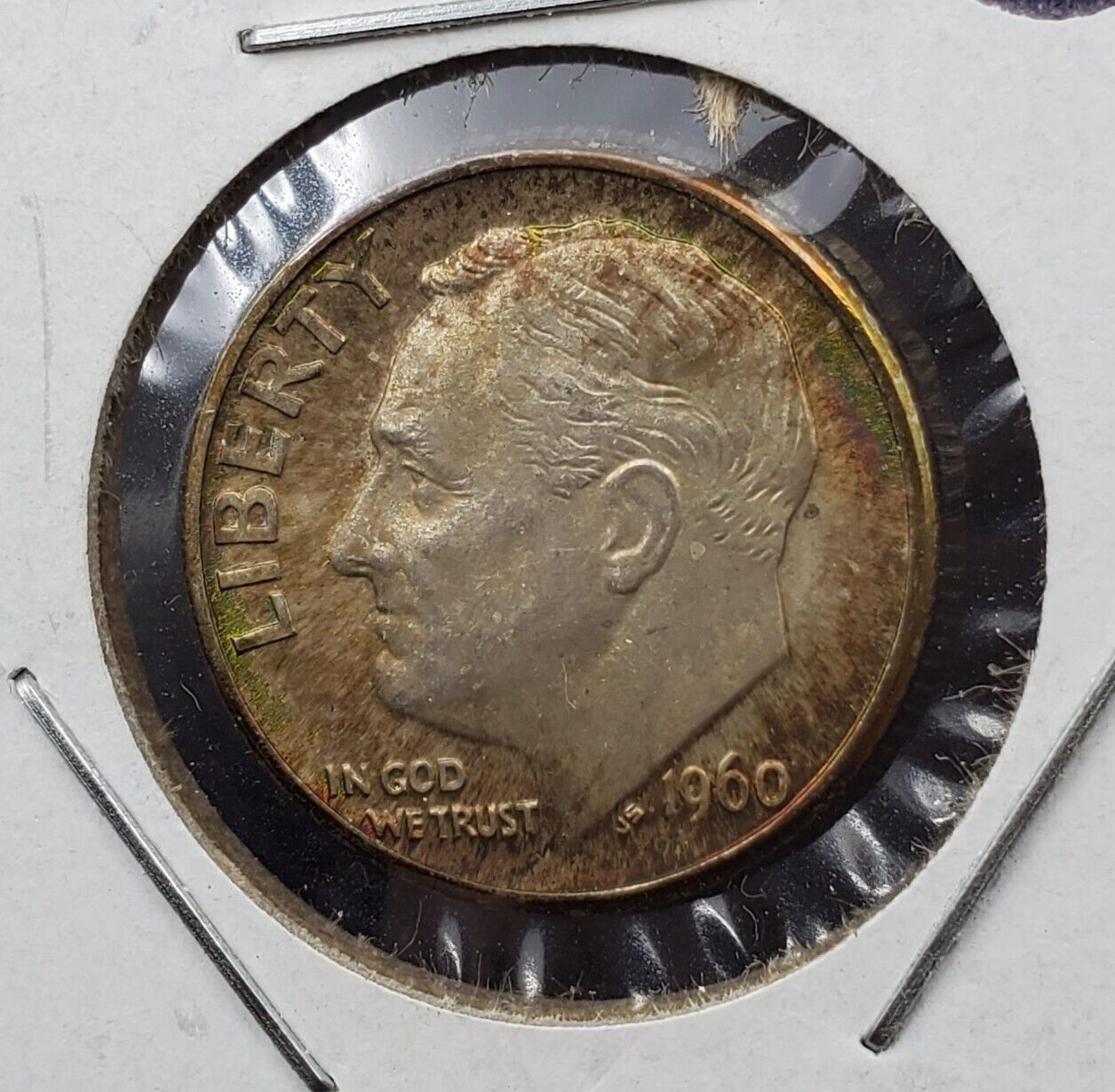 1960 D Roosevelt Silver Dime Coin Choice AU Neat Toning PQ Toner