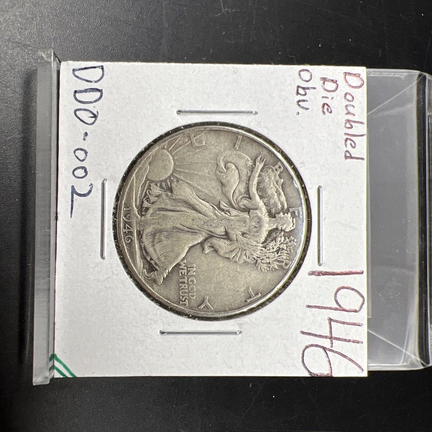 1946 P Walking Liberty Variety Half Dollar Doubled Die Obv DDO-002 VG / FINE