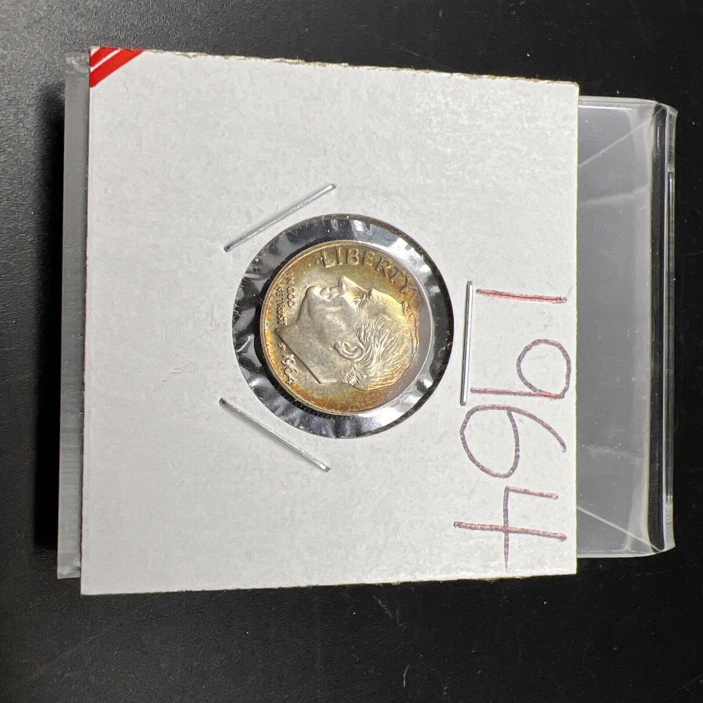 1964 P Roosevelt Silver Dime Uncirculated Neat Nice Toning Toner BU #Rd