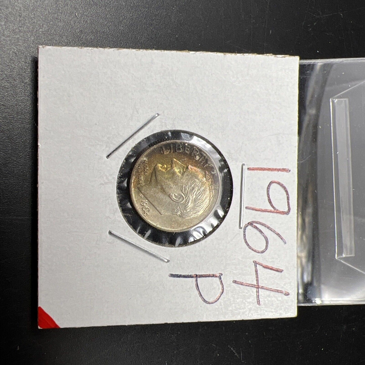 1964 P Roosevelt Silver Dime Neat nice Toning Toner CH AU About UNC