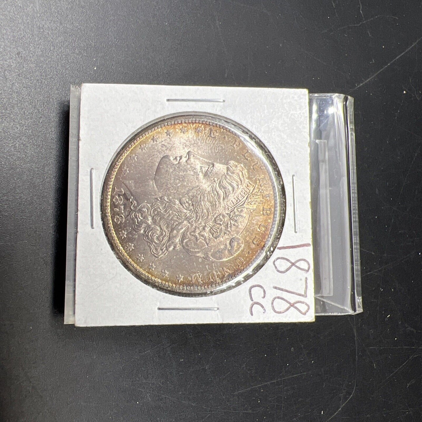 1878 CC Morgan 90% Silver Eagle Dollar Coin AVG BU UNC PQ Amber Toning Toner