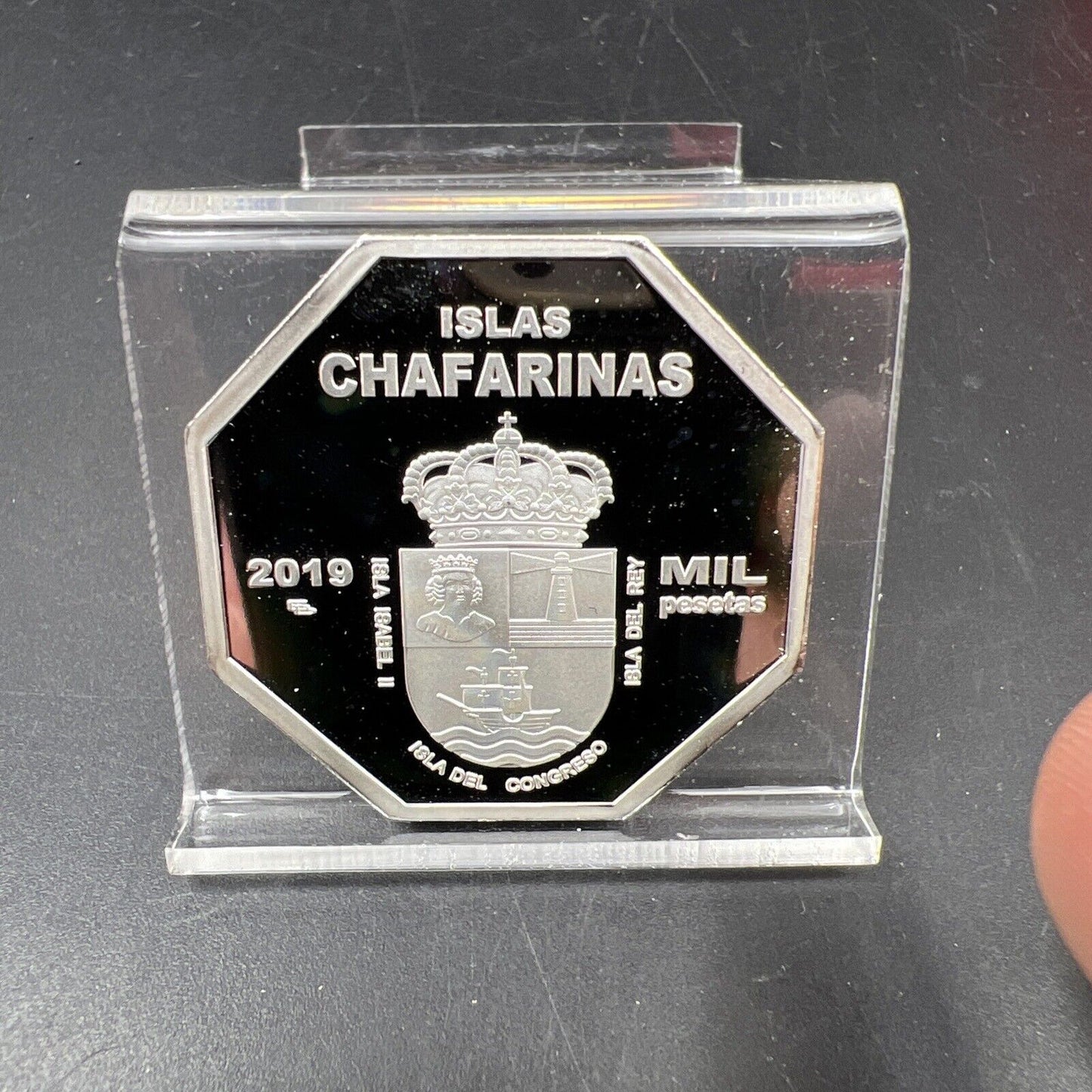 2019 Islas Chafarinas 1000 Pasetas Choice Proof Silver Plated Medal