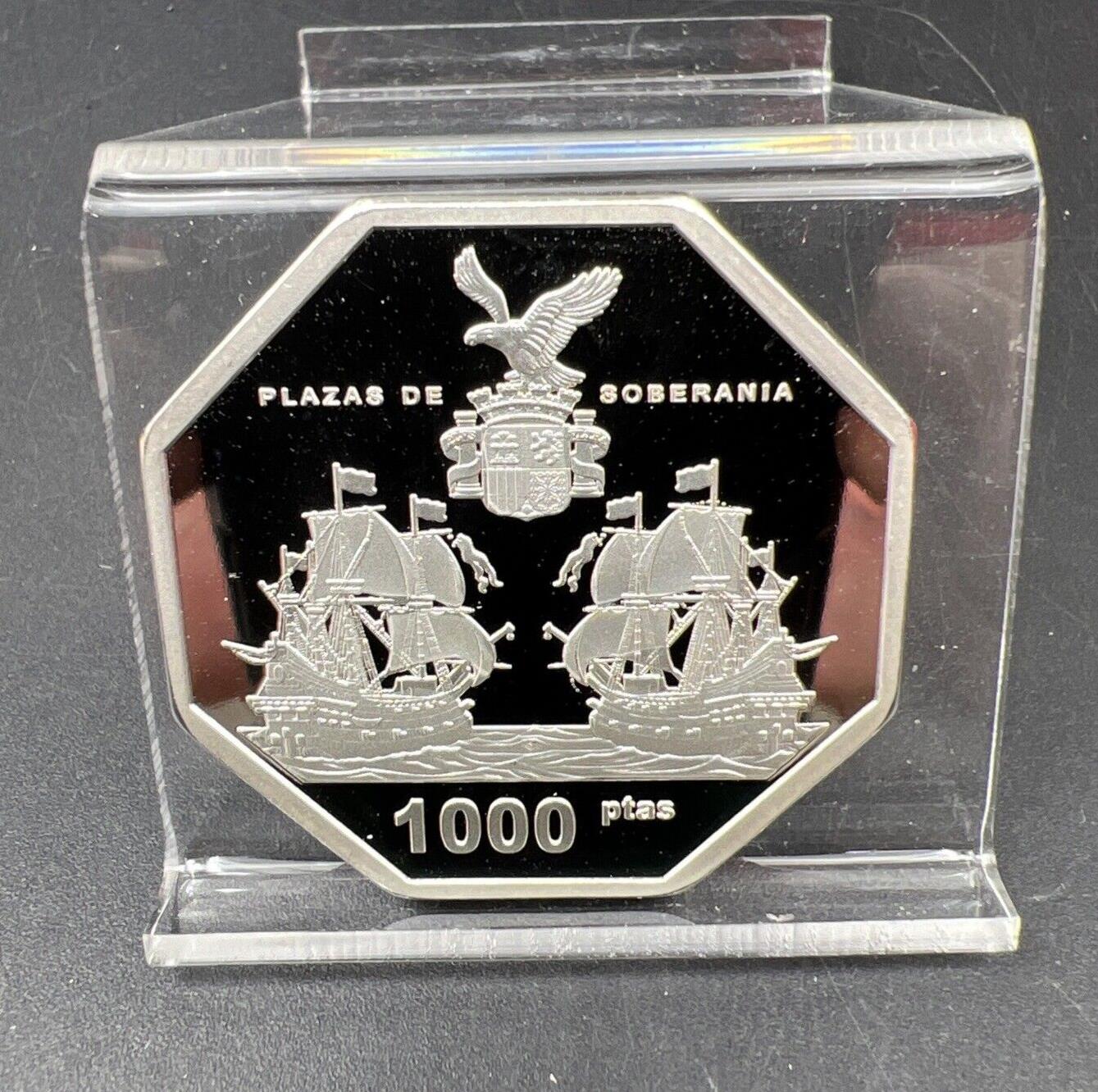 2019 Islas Chafarinas 1000 Pasetas Choice Proof Silver Plated Medal