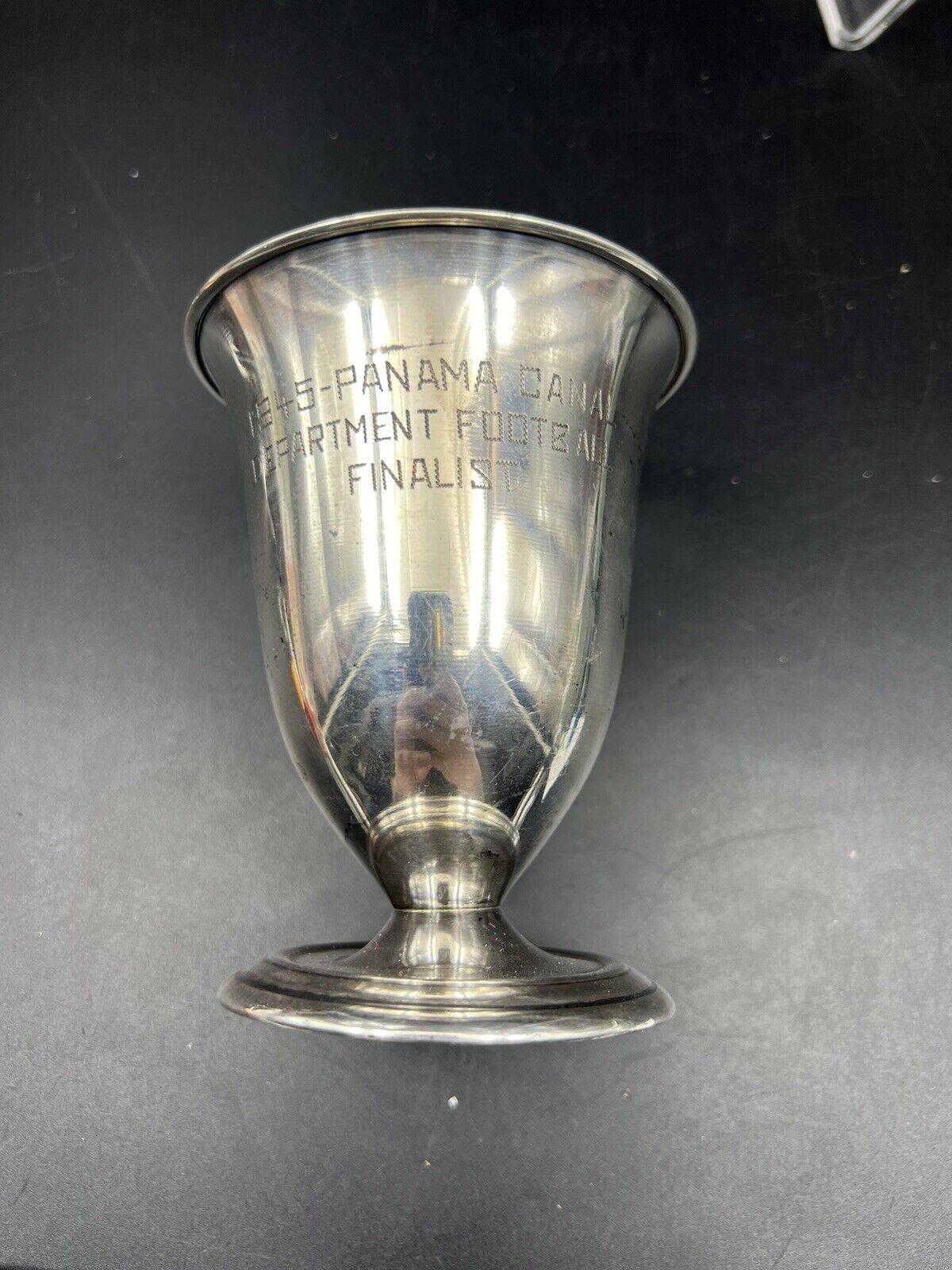 1945 Panama Canal Department Football Finalist 120G Sterling Silver Cup Antique