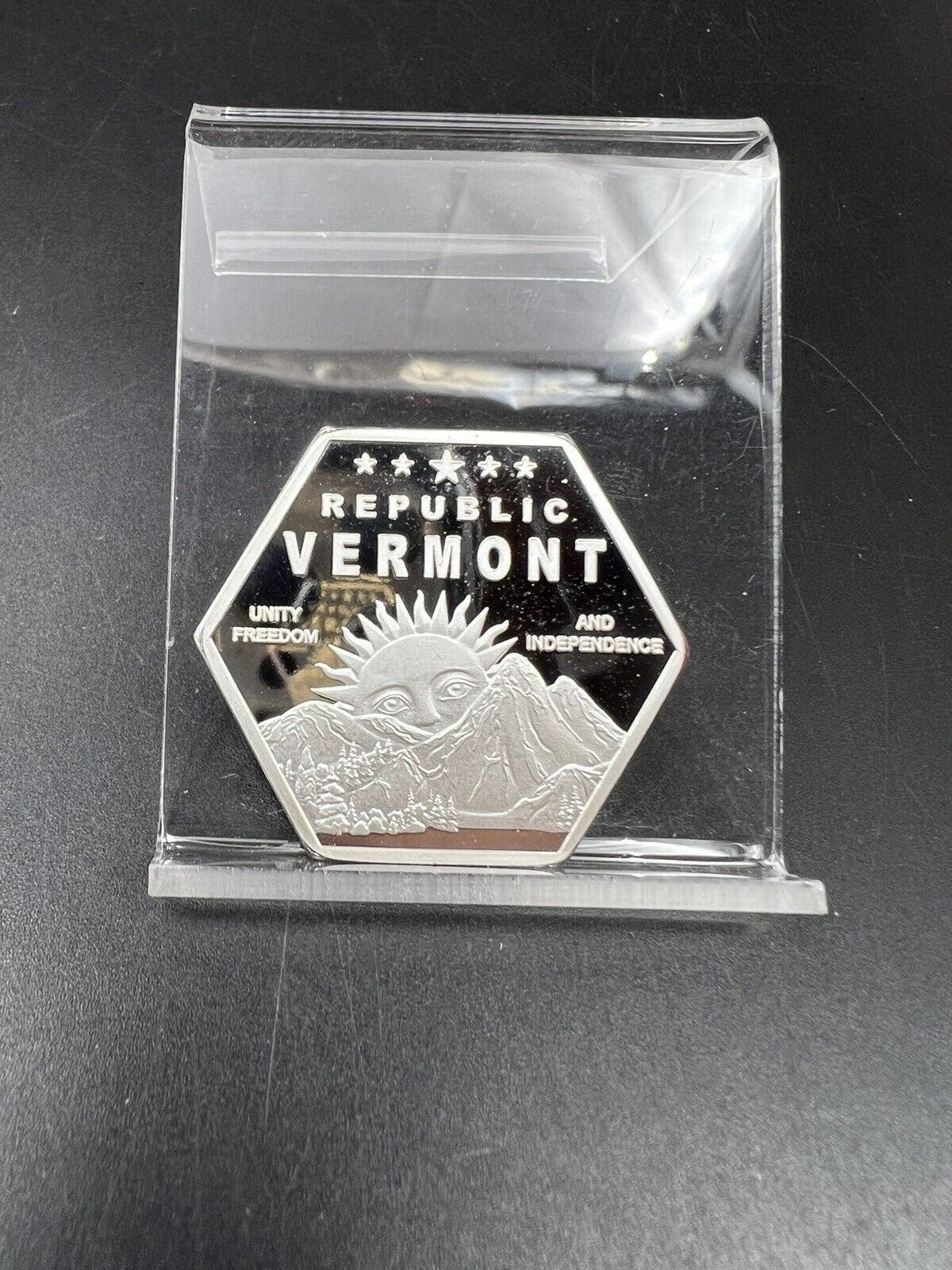 2020 Vermont Republic 20 Dollars Choice Proof Medal Silver Plated