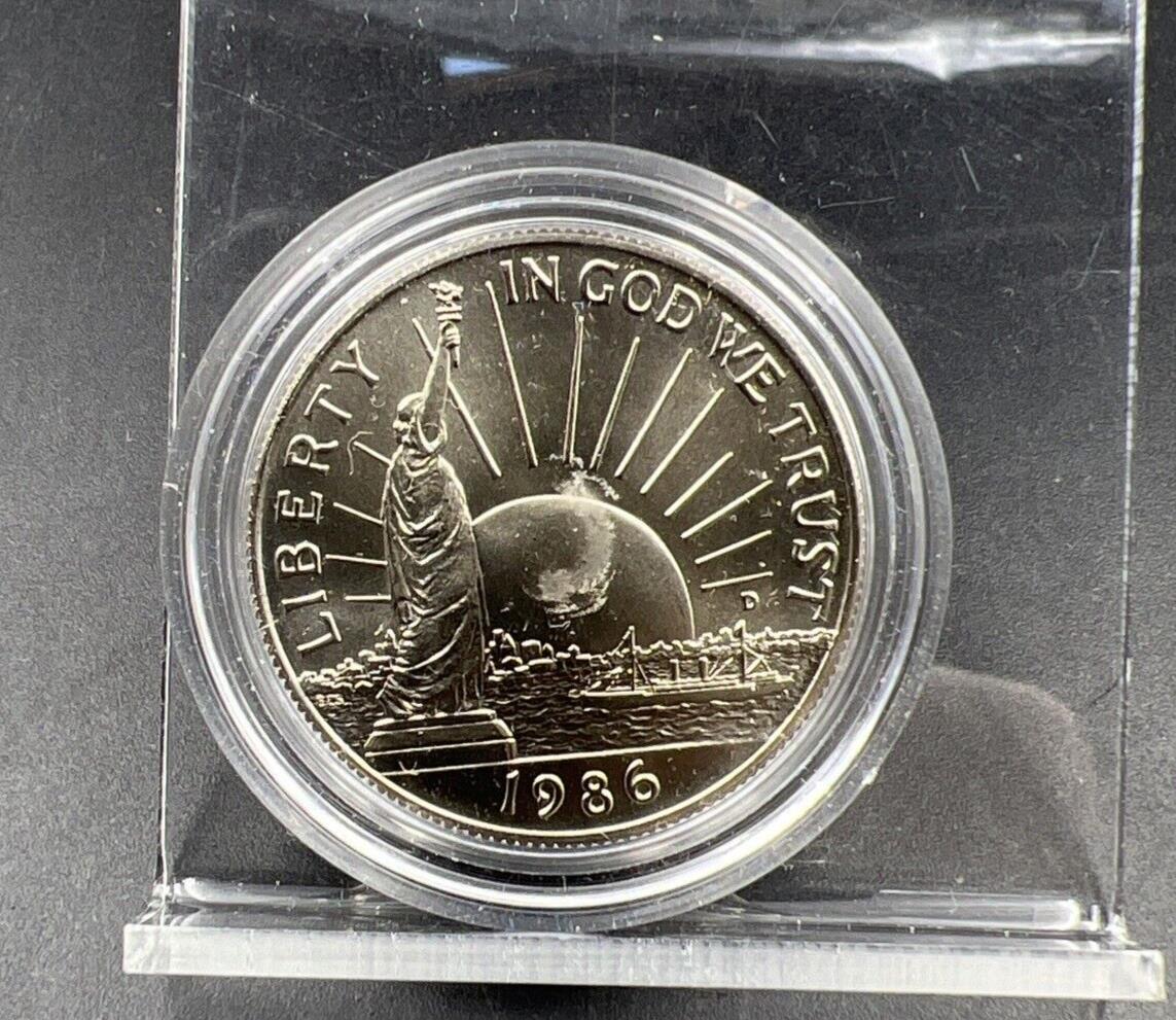 1986 D Statue of Liberty Commemorative Half Dollar Coin in Capsule GEM BU